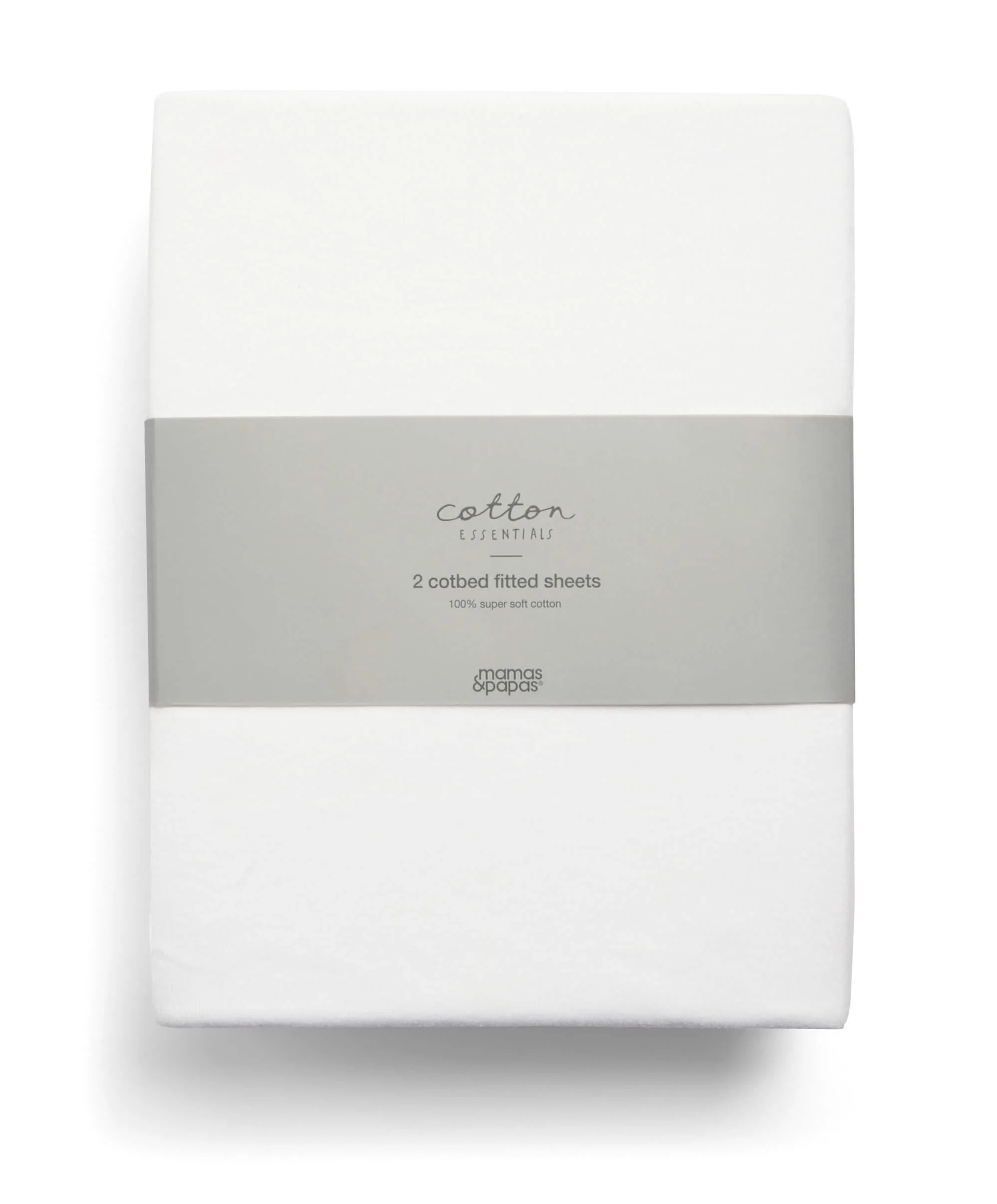 Cotbed Fitted Sheets (2 Pack) - White - Image 2