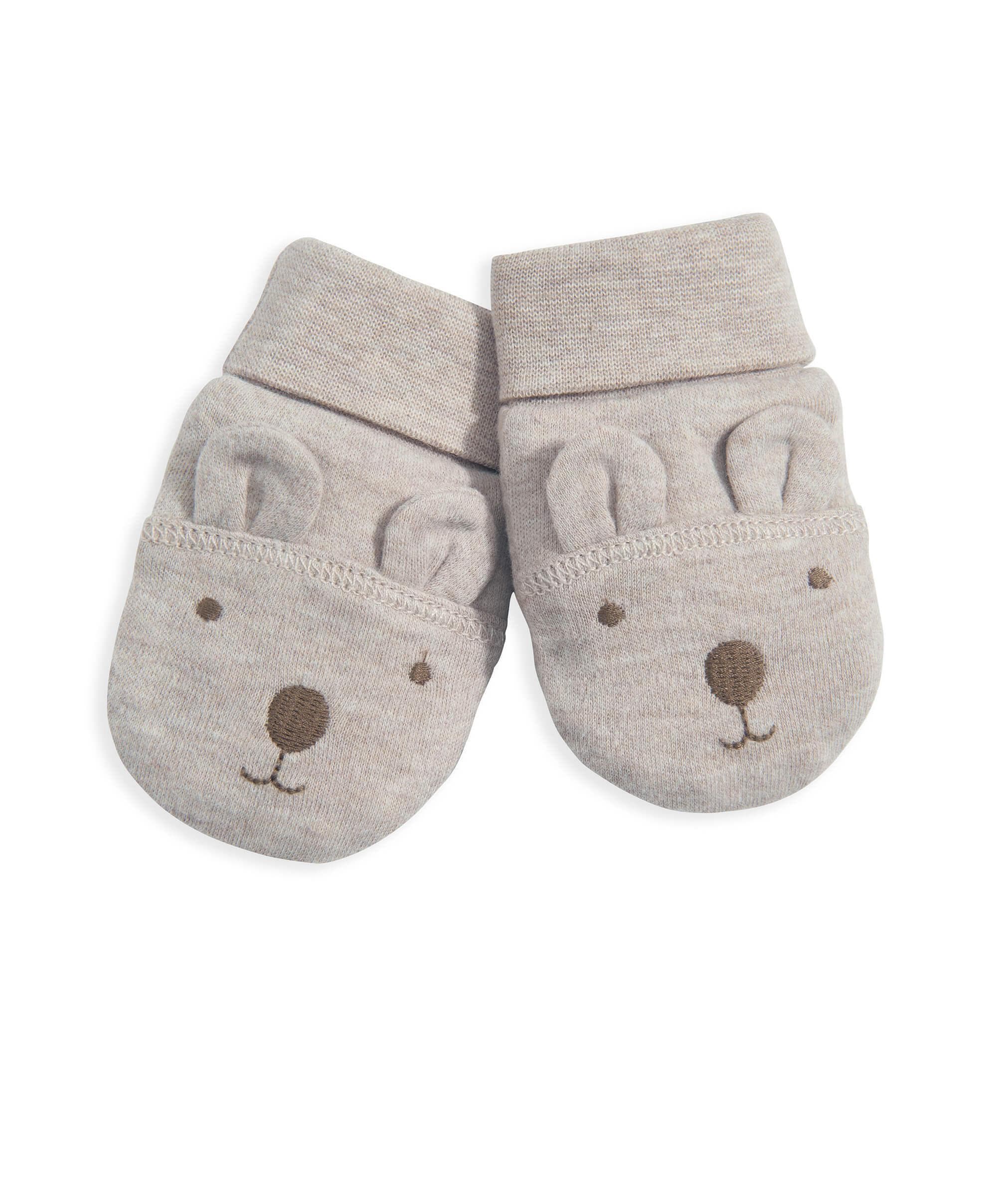 Bear Ear Hat & Mittens Set - Sand - Image 3