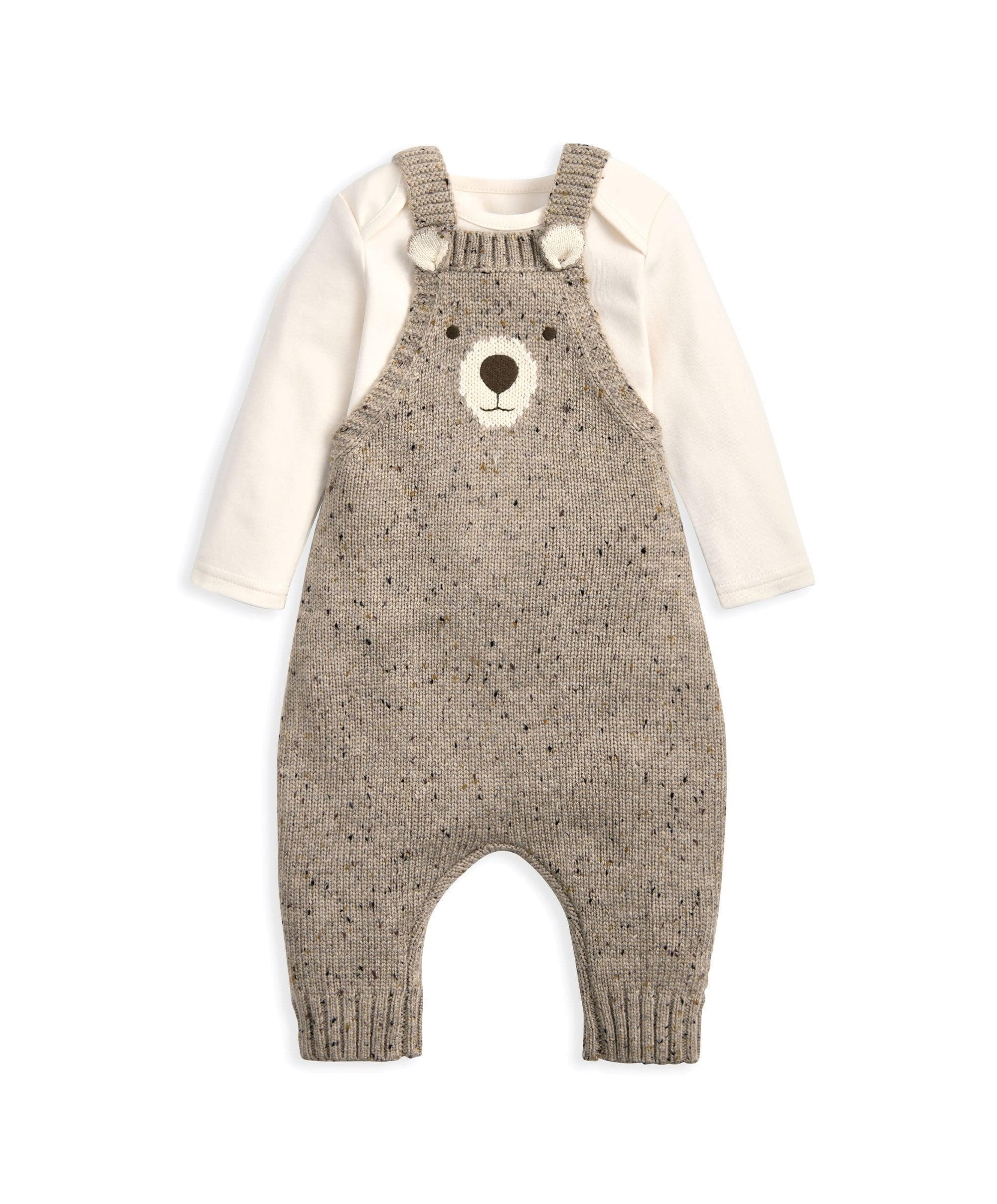 Knitted Bear Dungarees & Bodysuit Set (2 Pieces) - Image 6