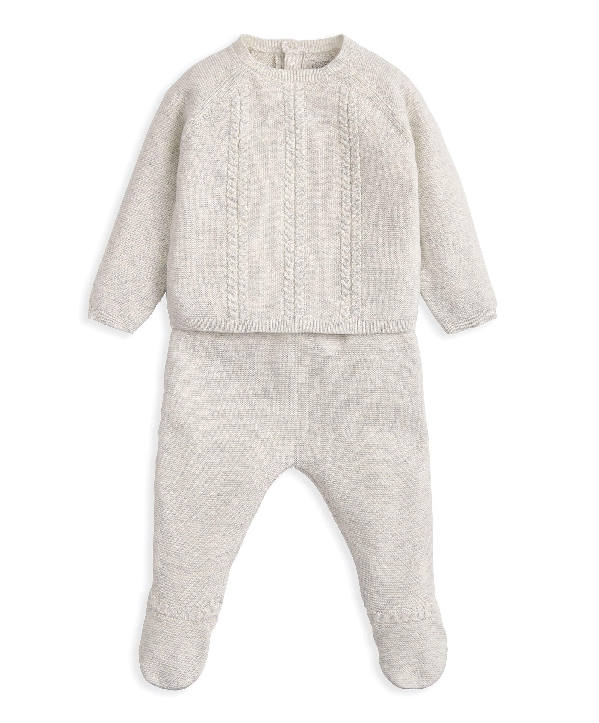 Cable Knit Top & Bottoms Set (2 Pieces) - Grey - Image 7