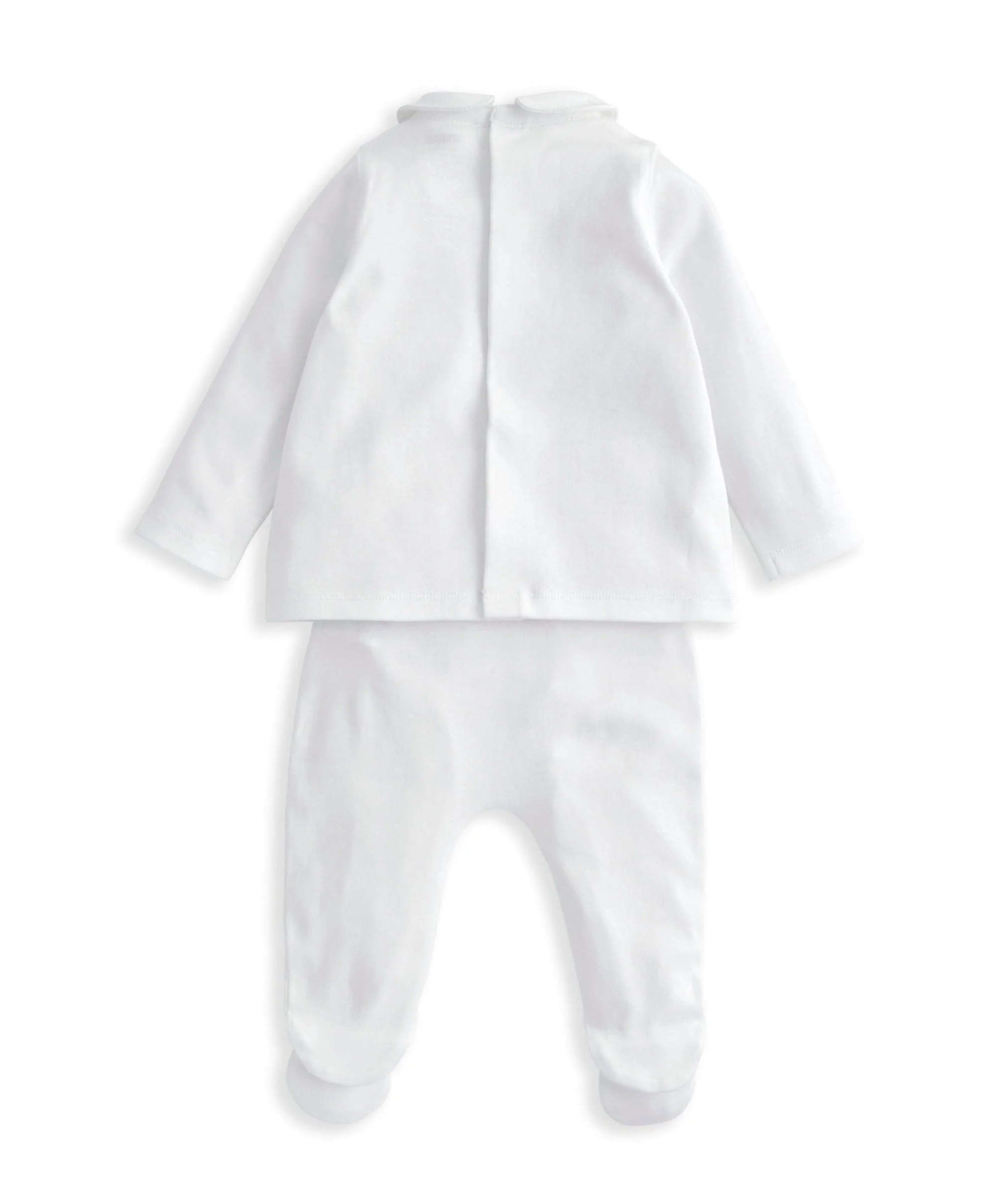Peter Pan Collar Top & Bottom Set (2 Pieces) - White - Image 2