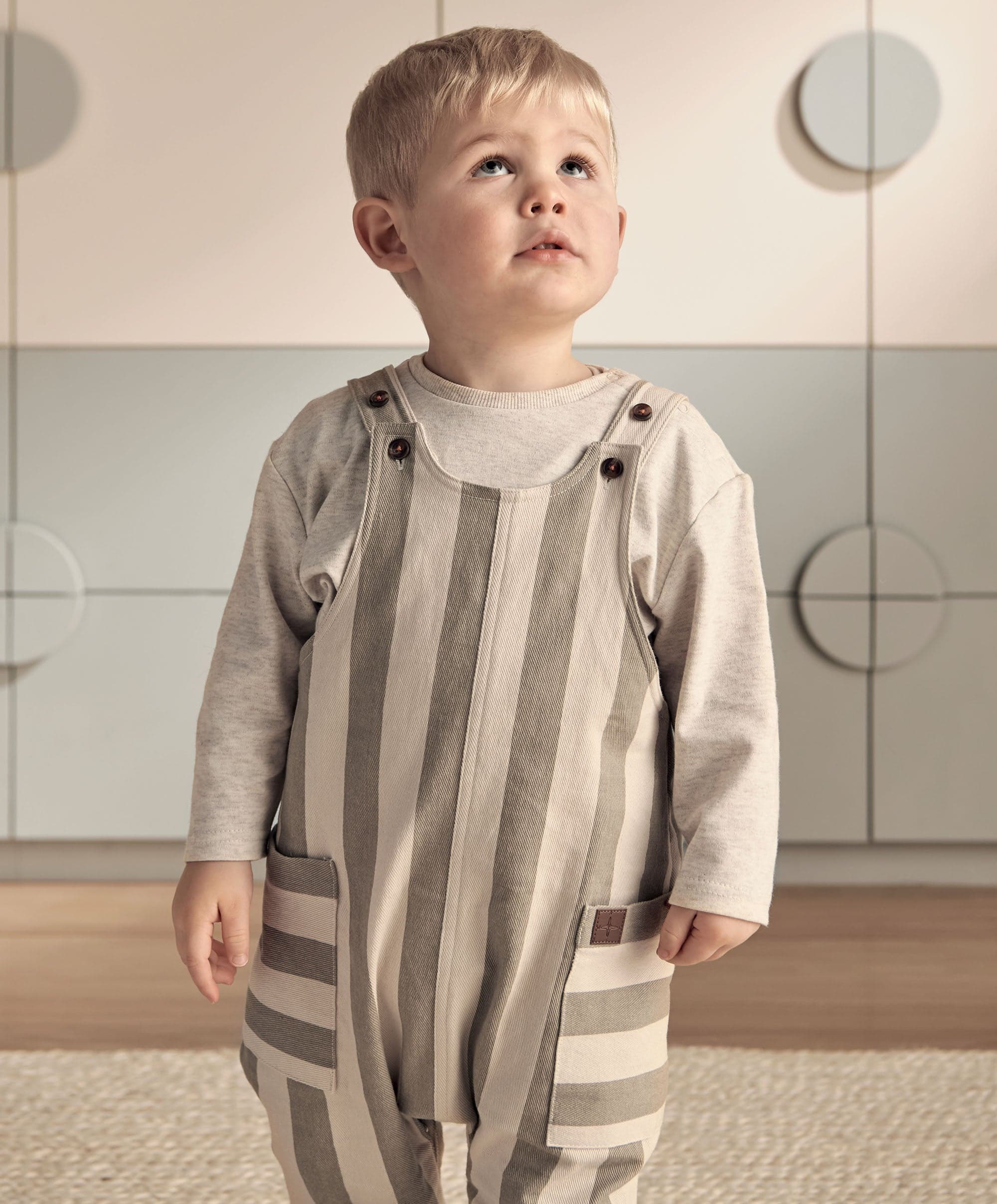 Striped Dungarees & Ribbed Top - Image 3