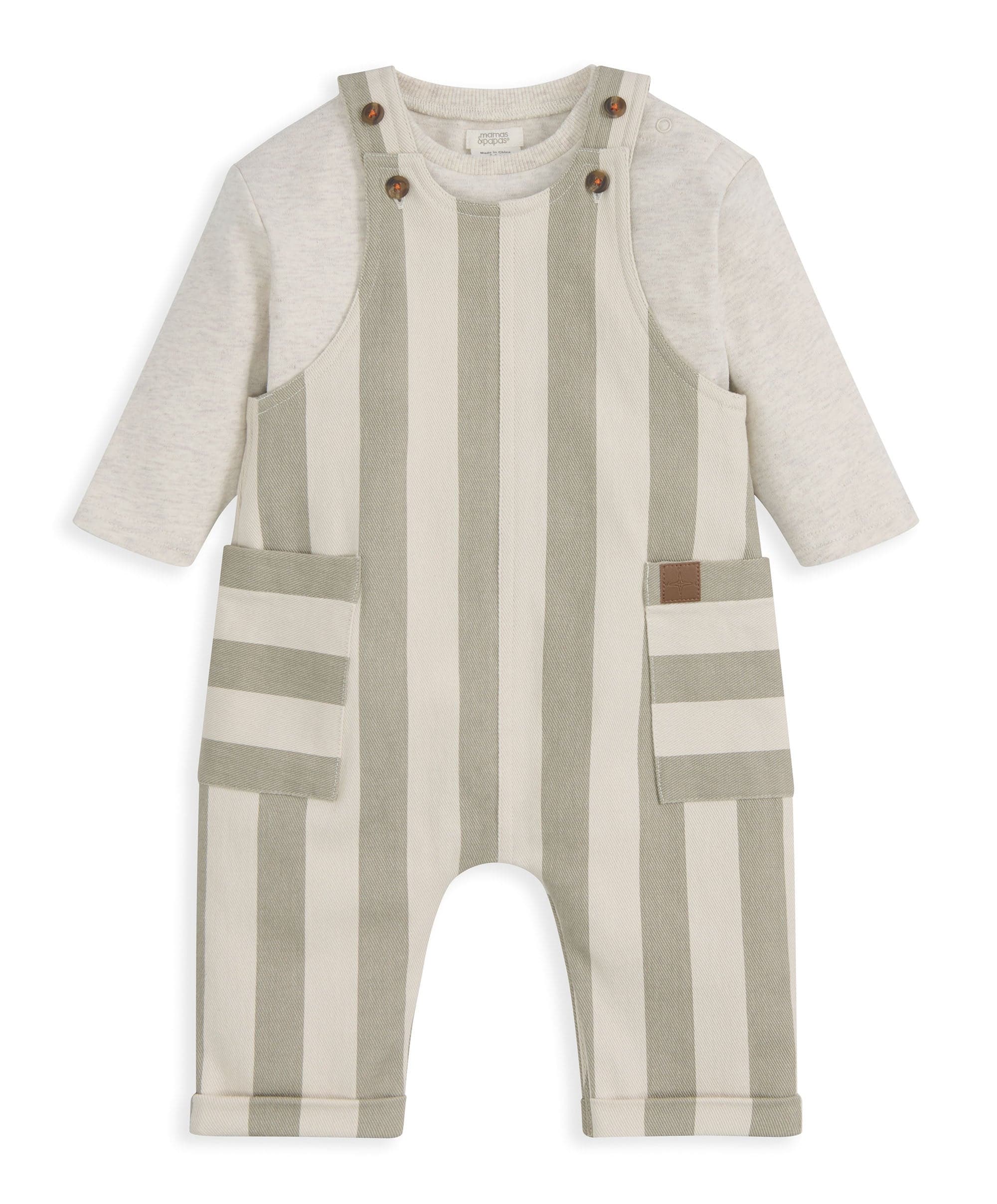 Striped Dungarees & Ribbed Top - Image 7