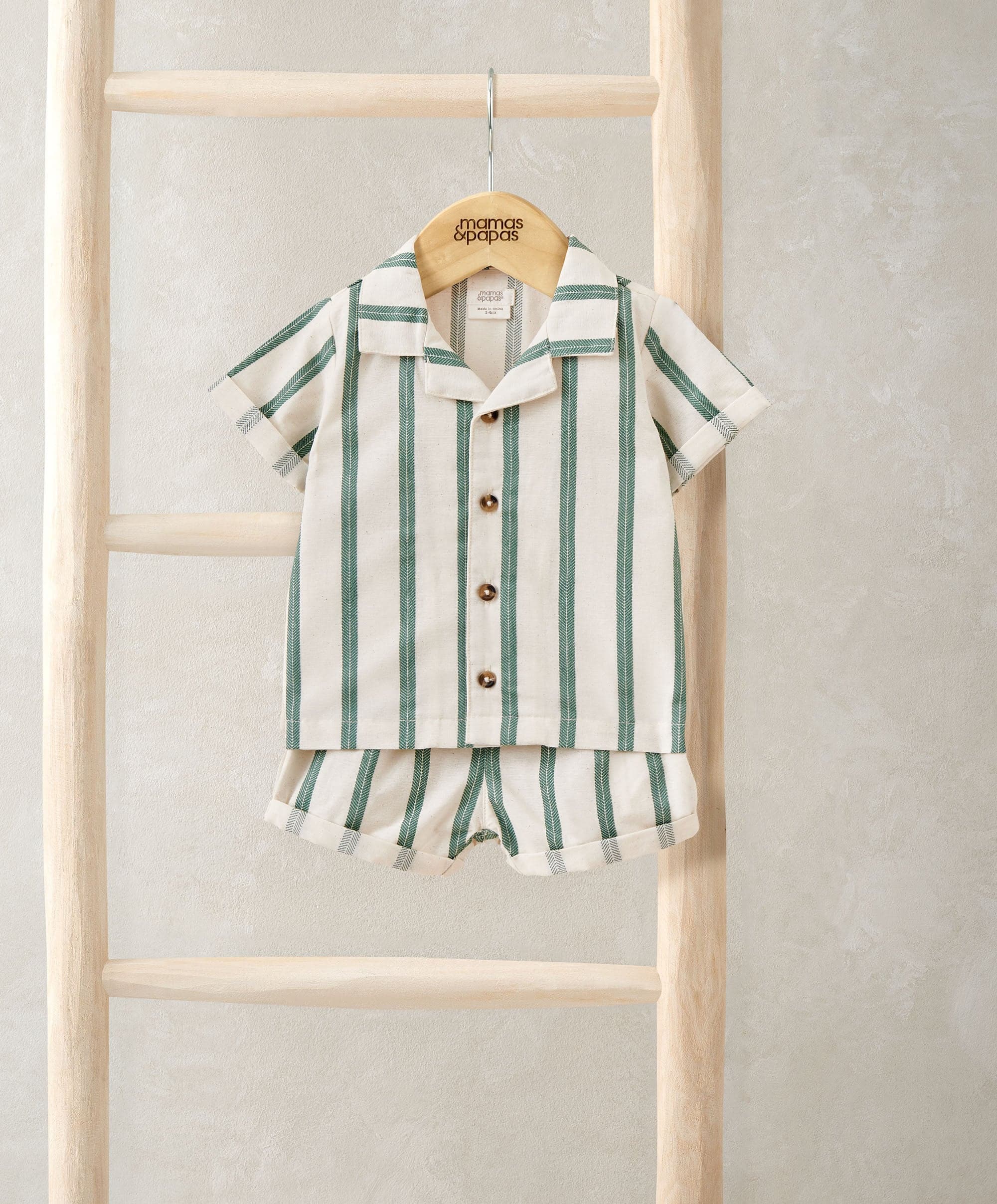 Green Shirt & Shorts Outfit Set