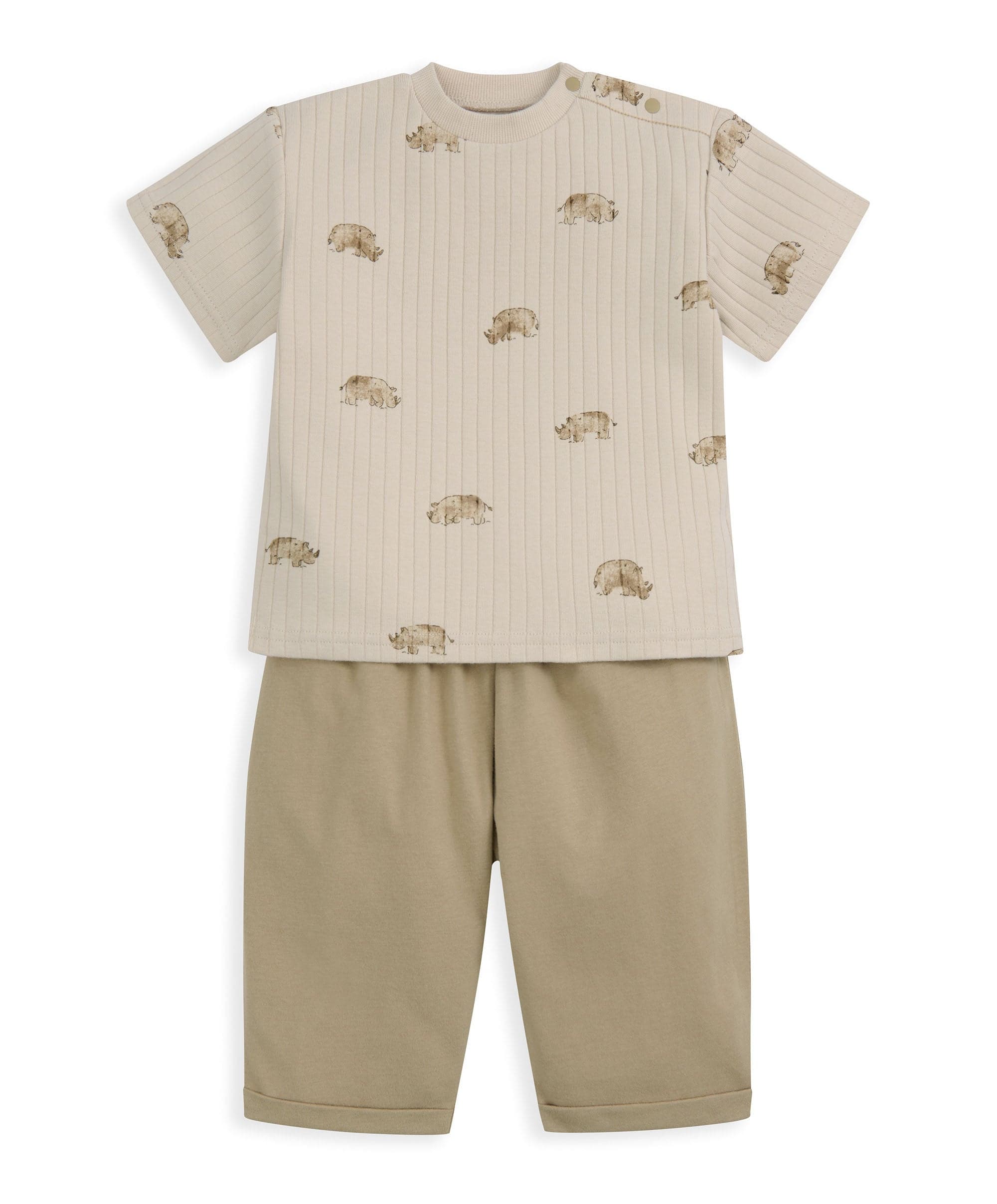 Rhino Ribbed T-Shirt & Trousers Outfit Set - Image 6