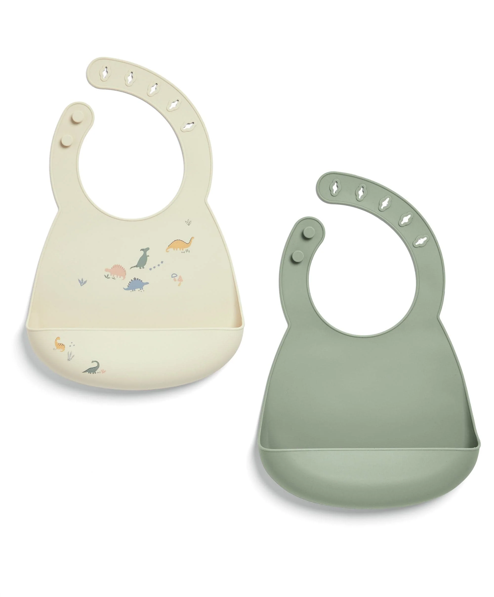 Silicone Bibs (2 Pack) - Dino Teal - Image 4