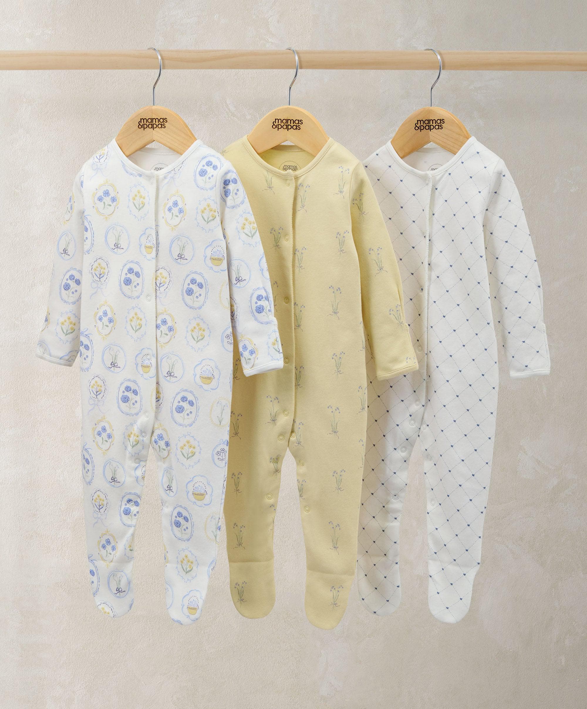 Sleepsuits (Pack of 3) - Delicate Dreamer
