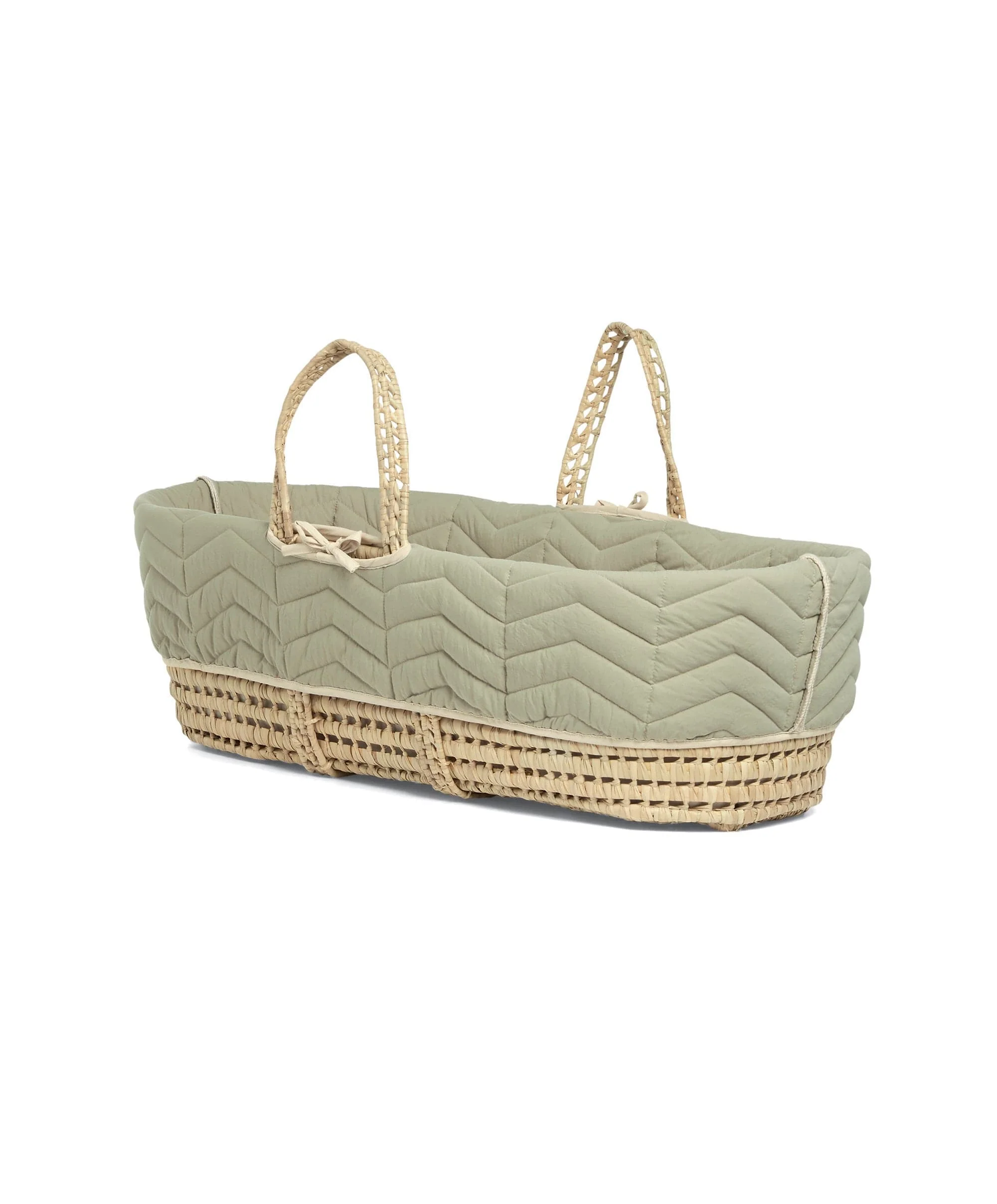 Newborn Swaddle and Moses Basket Bundle (3 Pieces) - Sage - Image 2