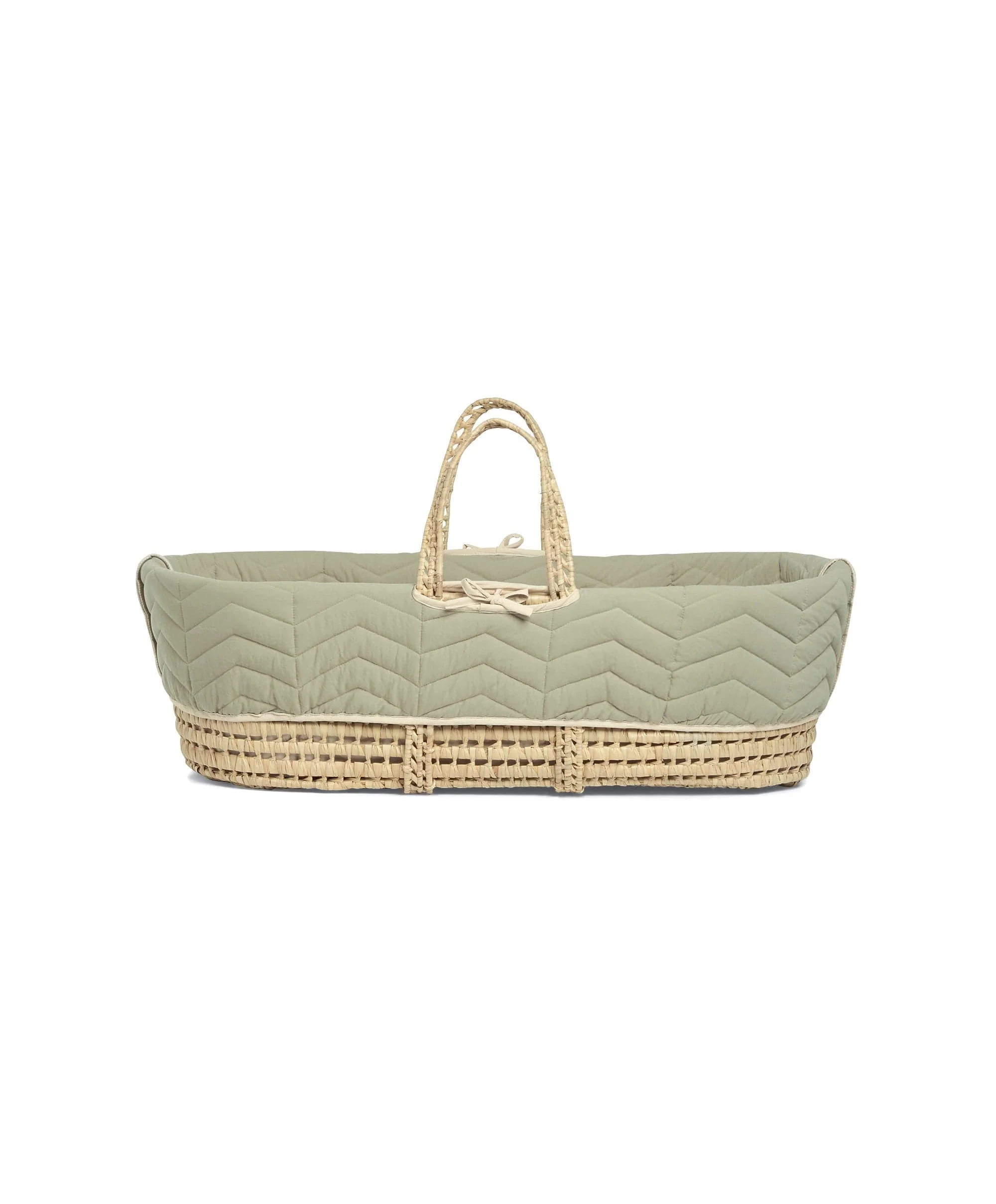 Newborn Swaddle and Moses Basket Bundle (3 Pieces) - Sage - Image 3
