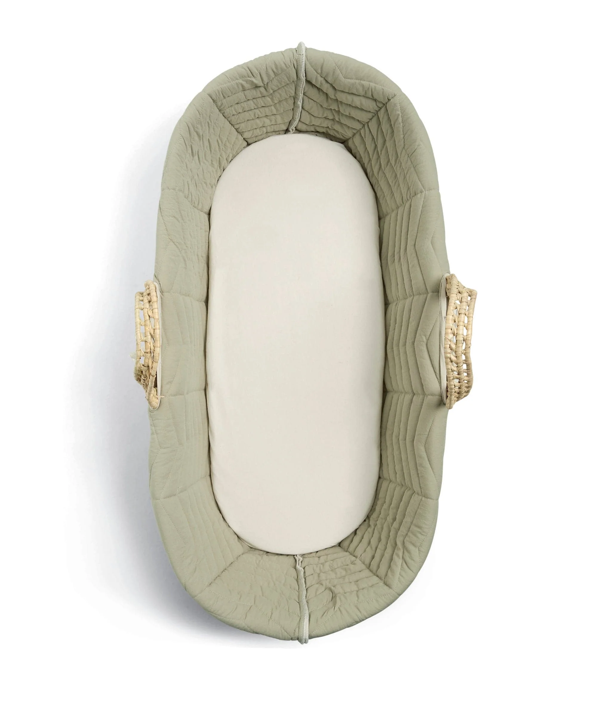 Newborn Swaddle and Moses Basket Bundle (3 Pieces) - Sage - Image 4