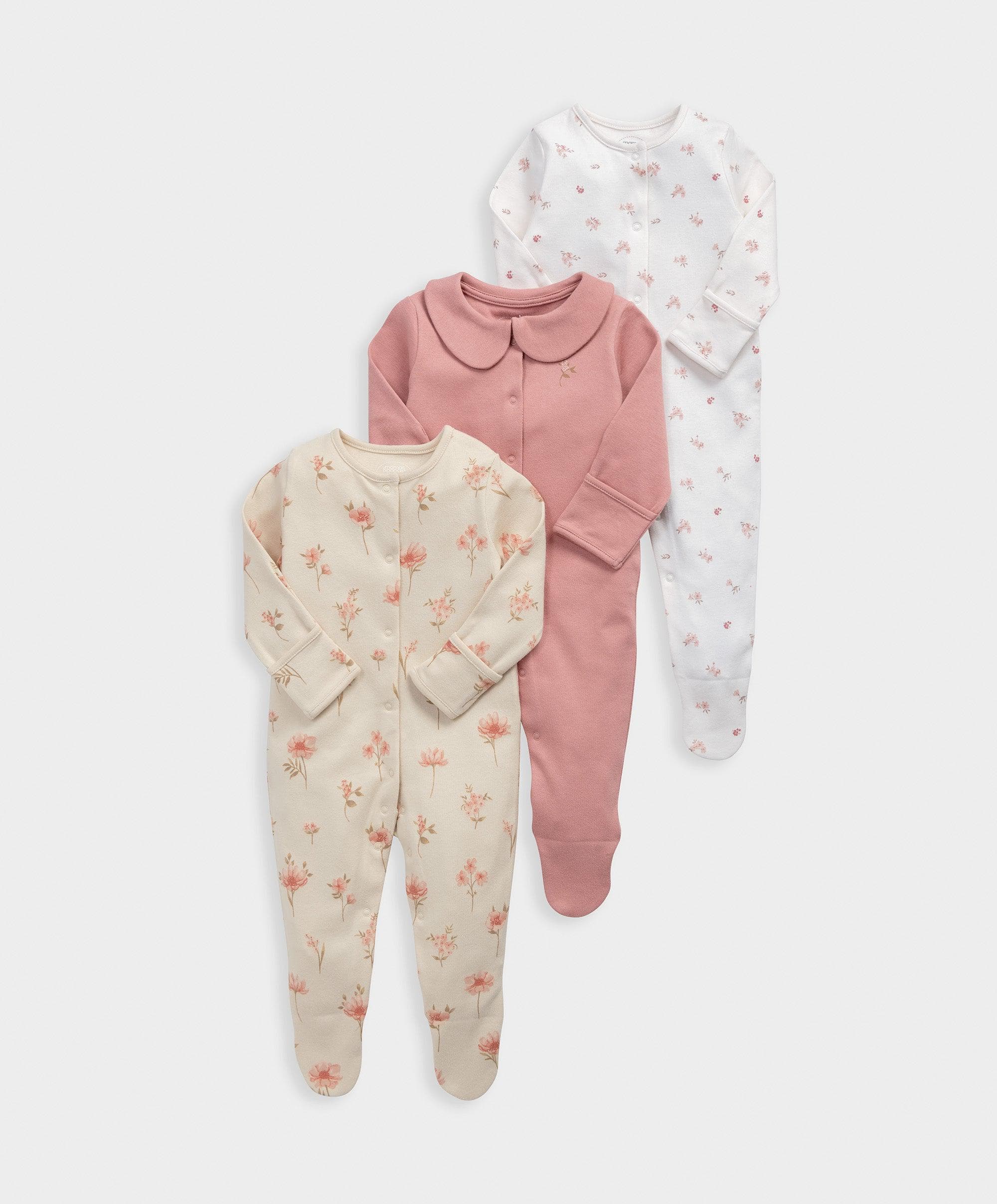 Dusky Floral Sleepsuits (Pack of 3) - Image 2