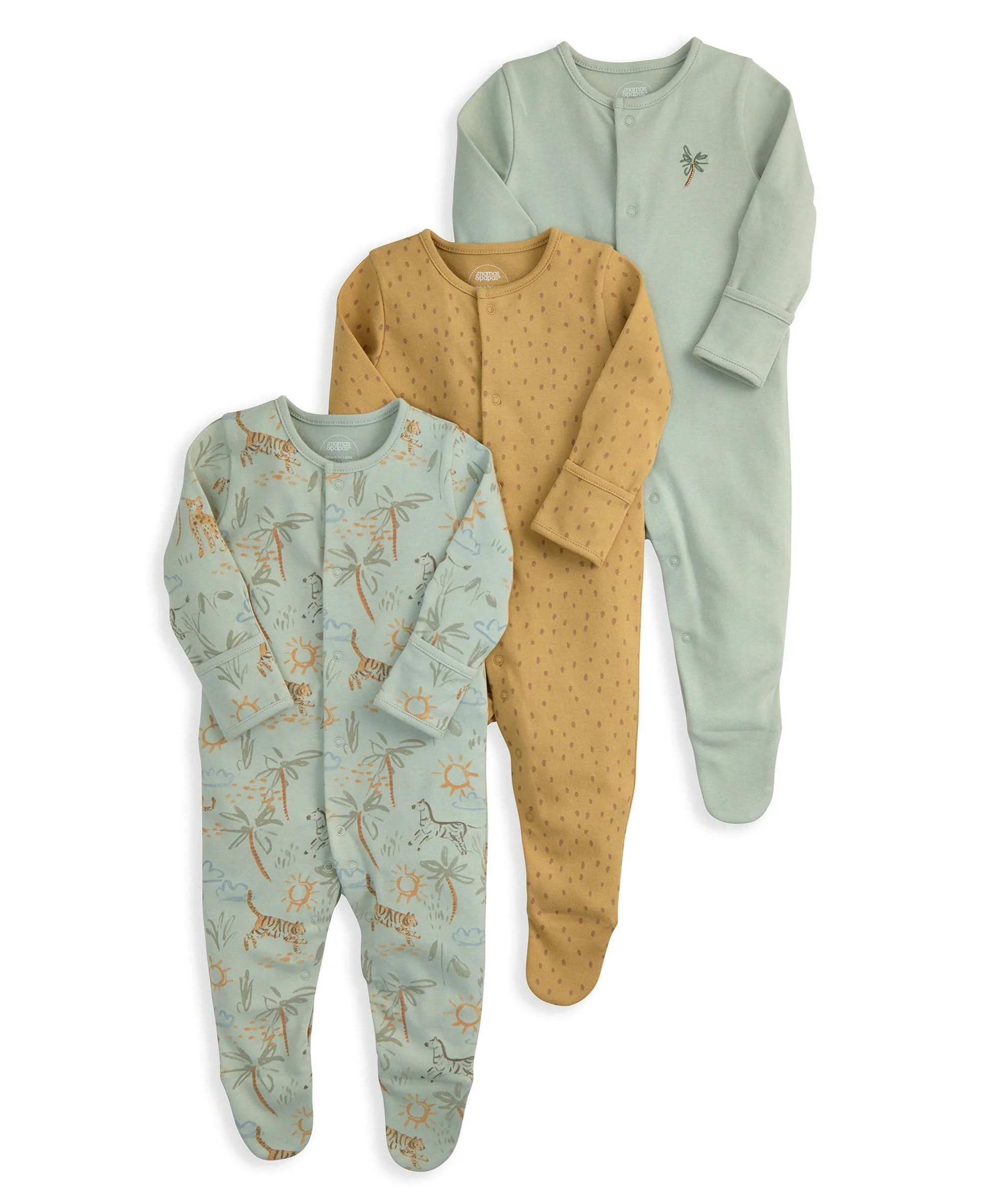 Safari Sleepsuits (Pack of 3) - Image 2