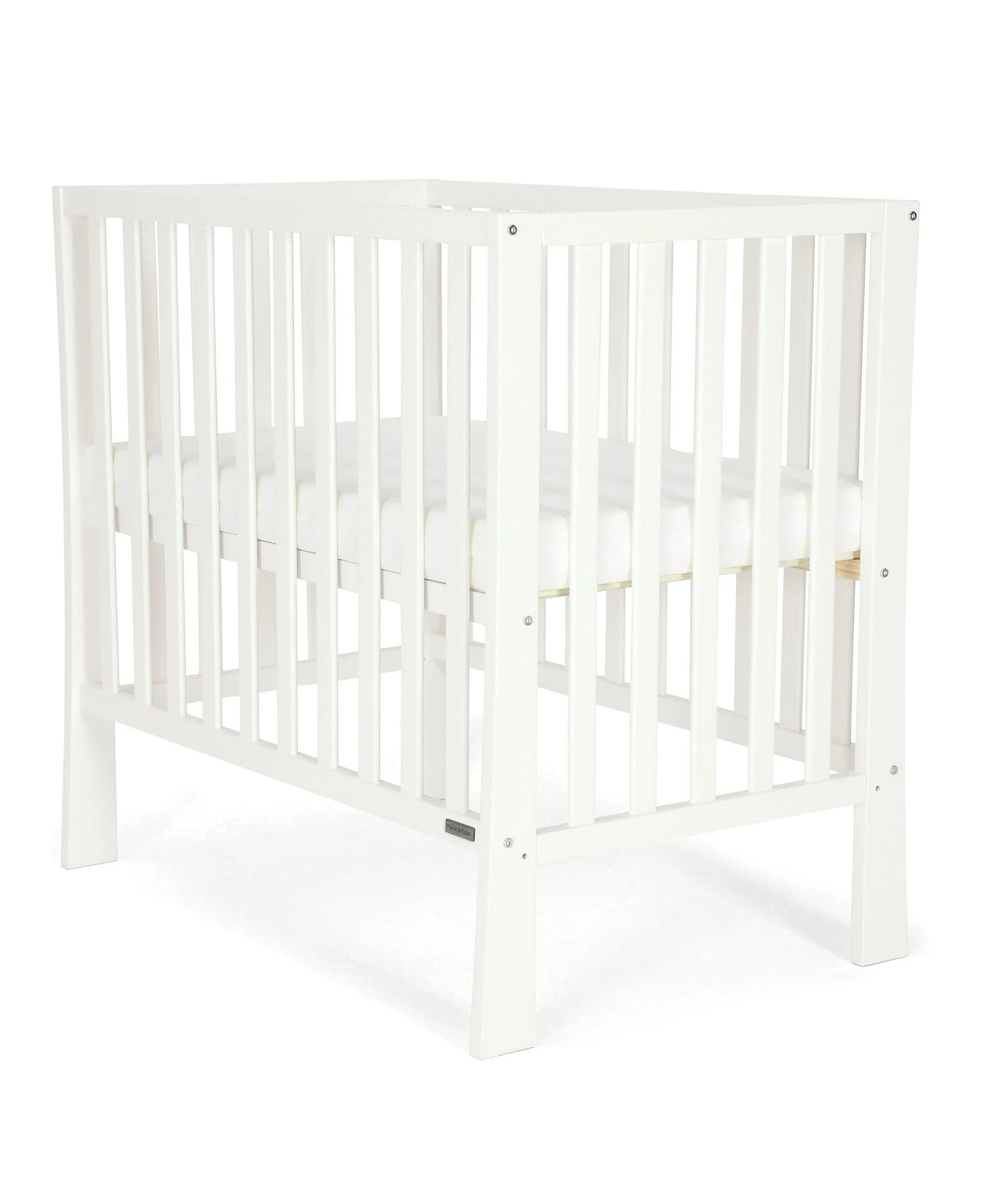 Petite Cot Bundle with Essential Pocket Spring Mattress (4 Pieces) - Pure White - Image 2