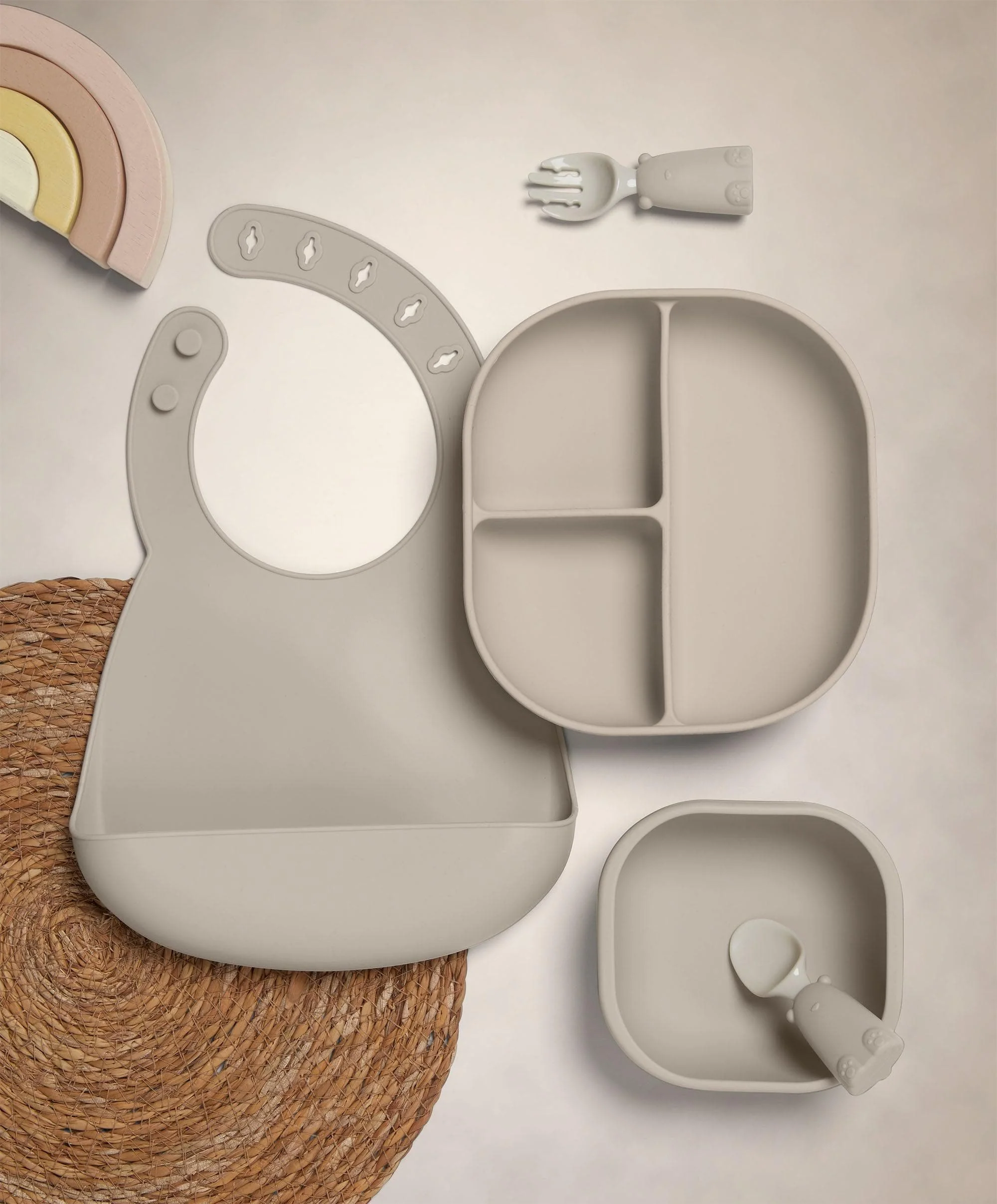First Mealtime Silicone Set β Truffle