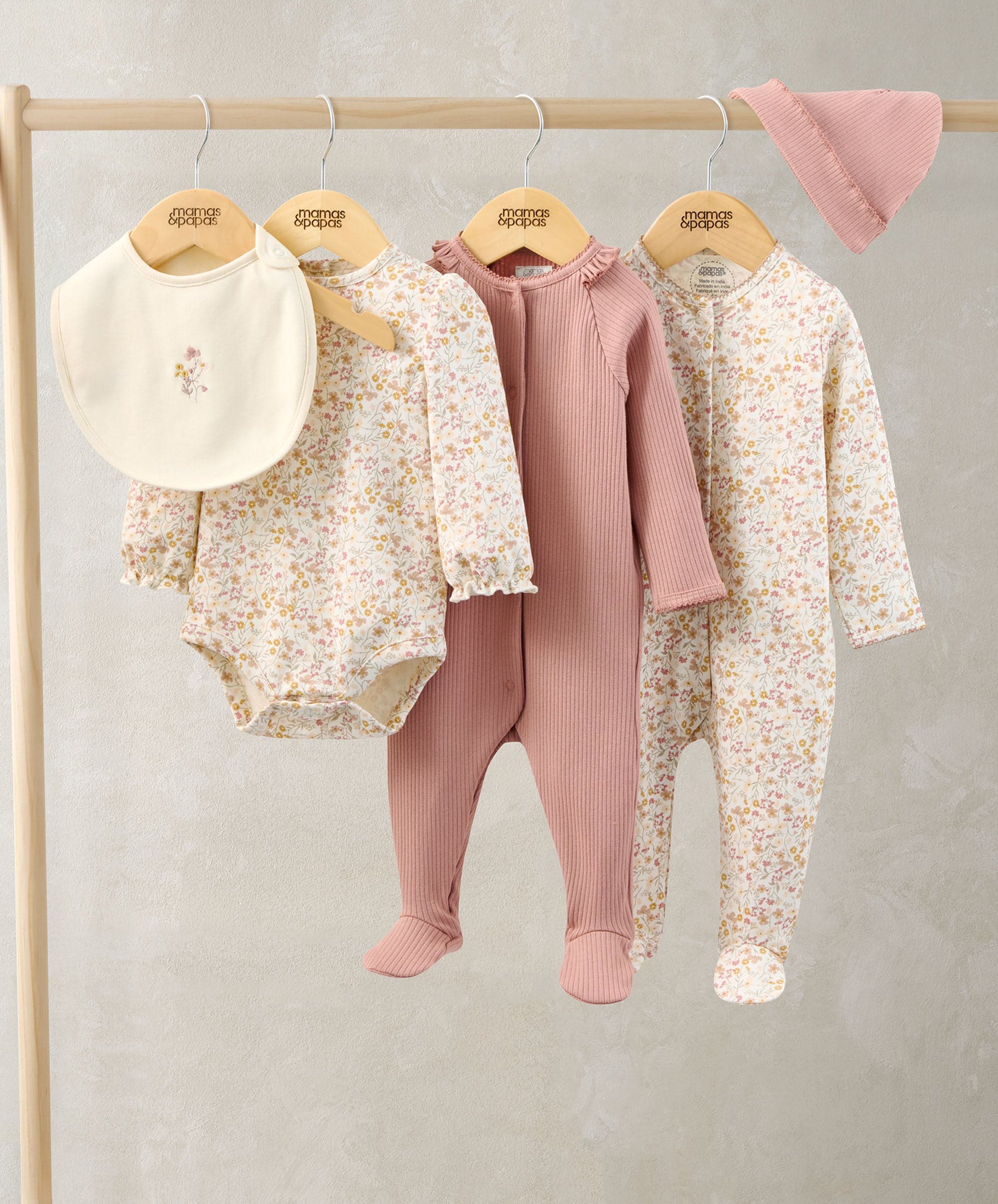 Welcome to the World Floral Baby Clothes 5 Piece Set