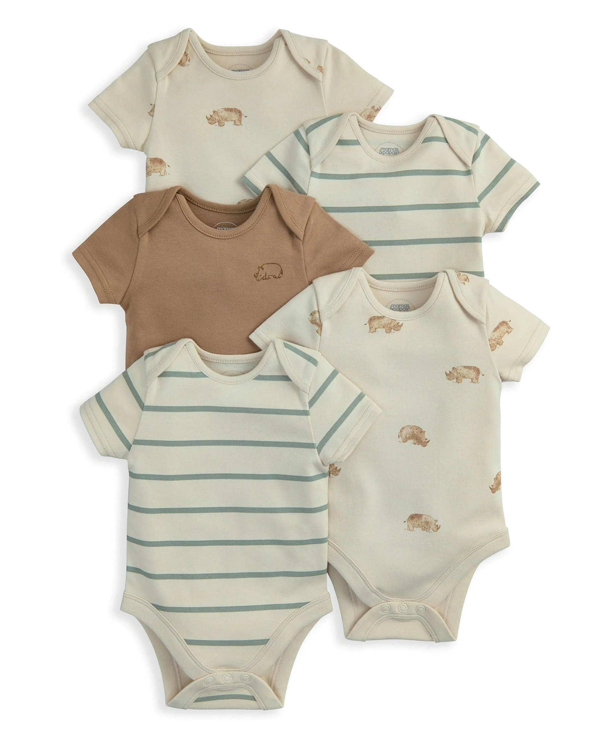 Rhino Short Sleeve Bodysuits (Pack of 5) - Image 2