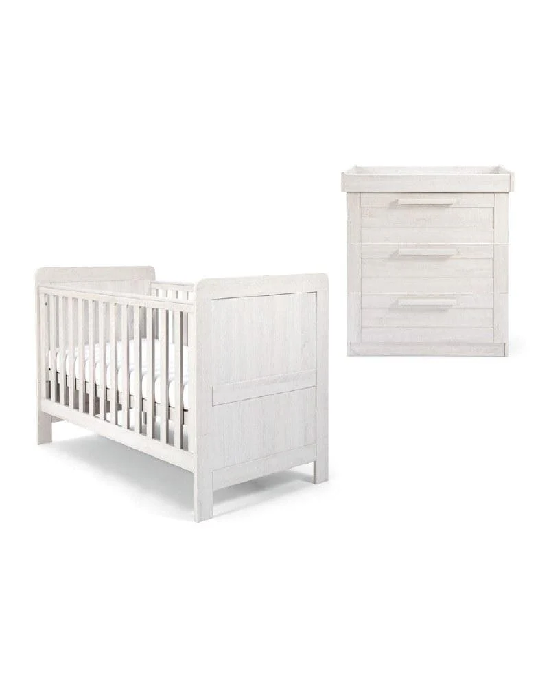 Atlas 2 Piece Cotbed Set with Dresser Changer - Nimbus White - Image 3