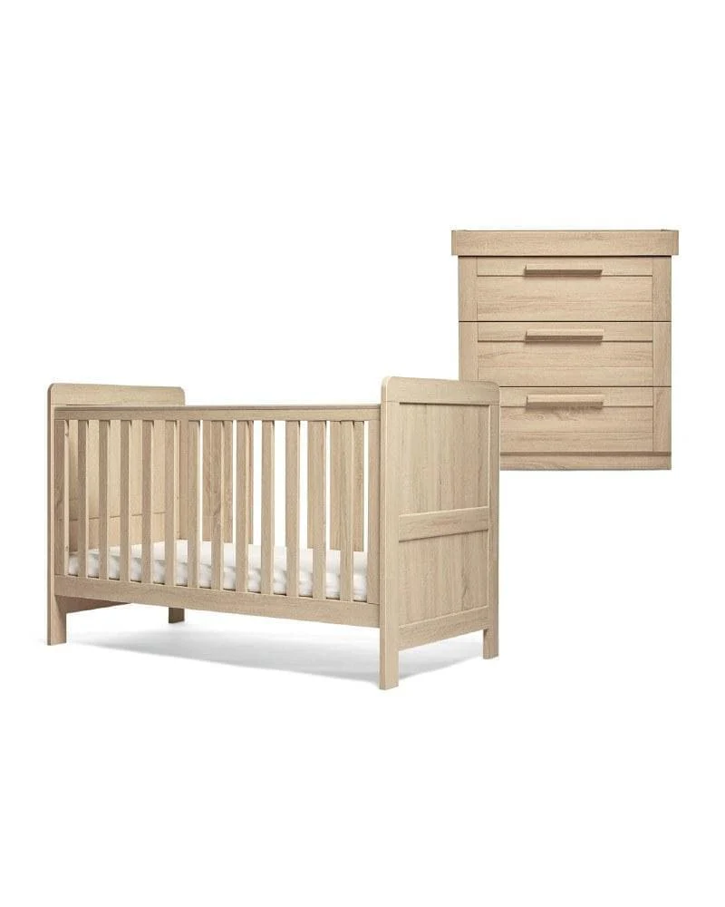 Atlas 2 Piece Cotbed Set with Dresser Changer - Light Oak - Image 3
