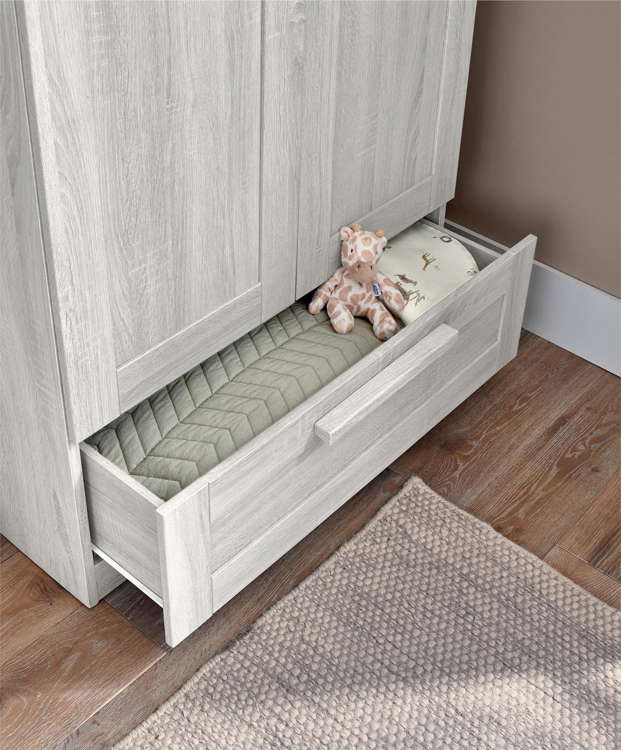 Atlas 3 Piece Cotbed Range with Dresser Changer & Wardrobe - Nimbus White - Image 9