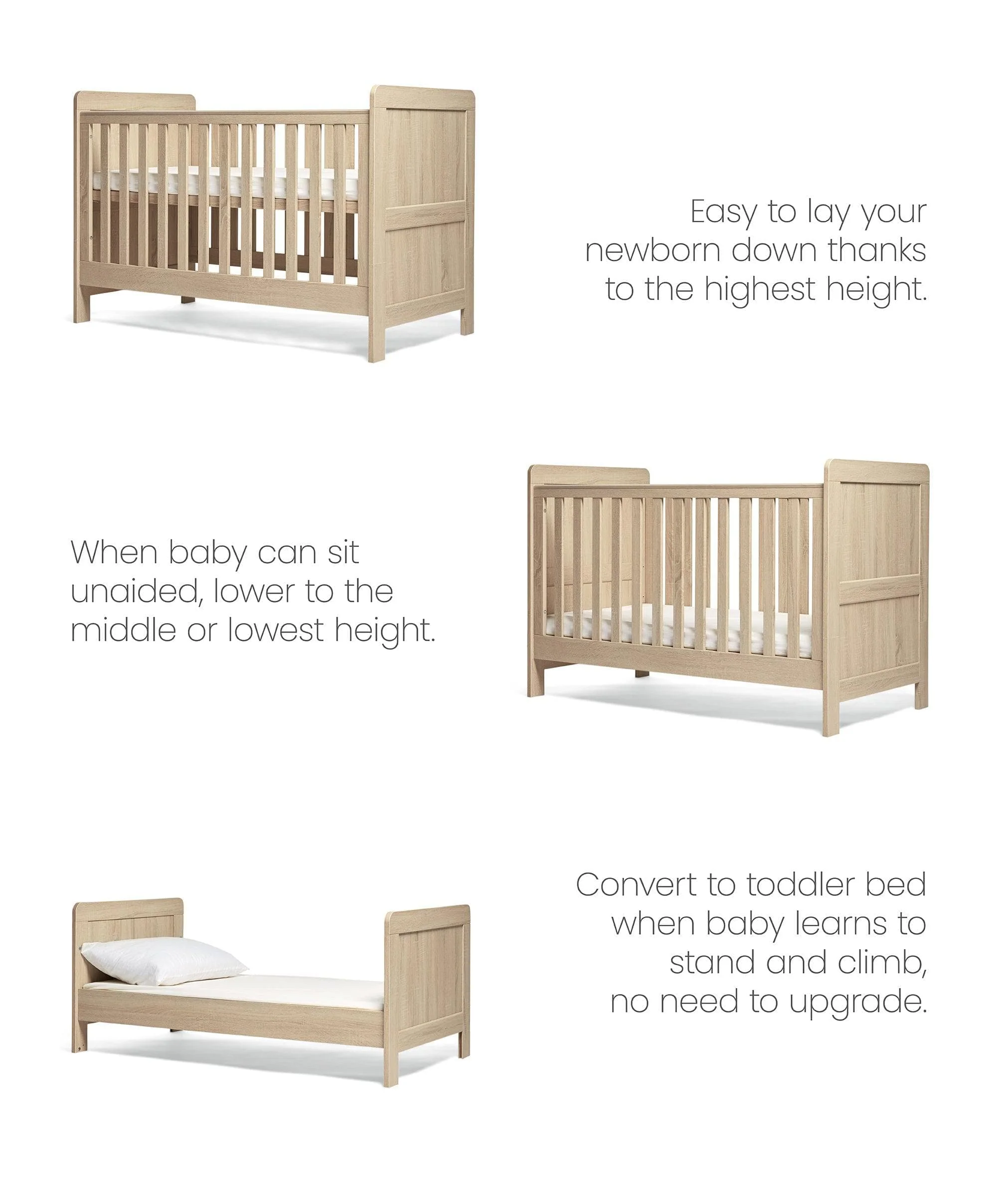 Atlas Cotbed Bundle (4 Piece) - Light Oak - Image 6