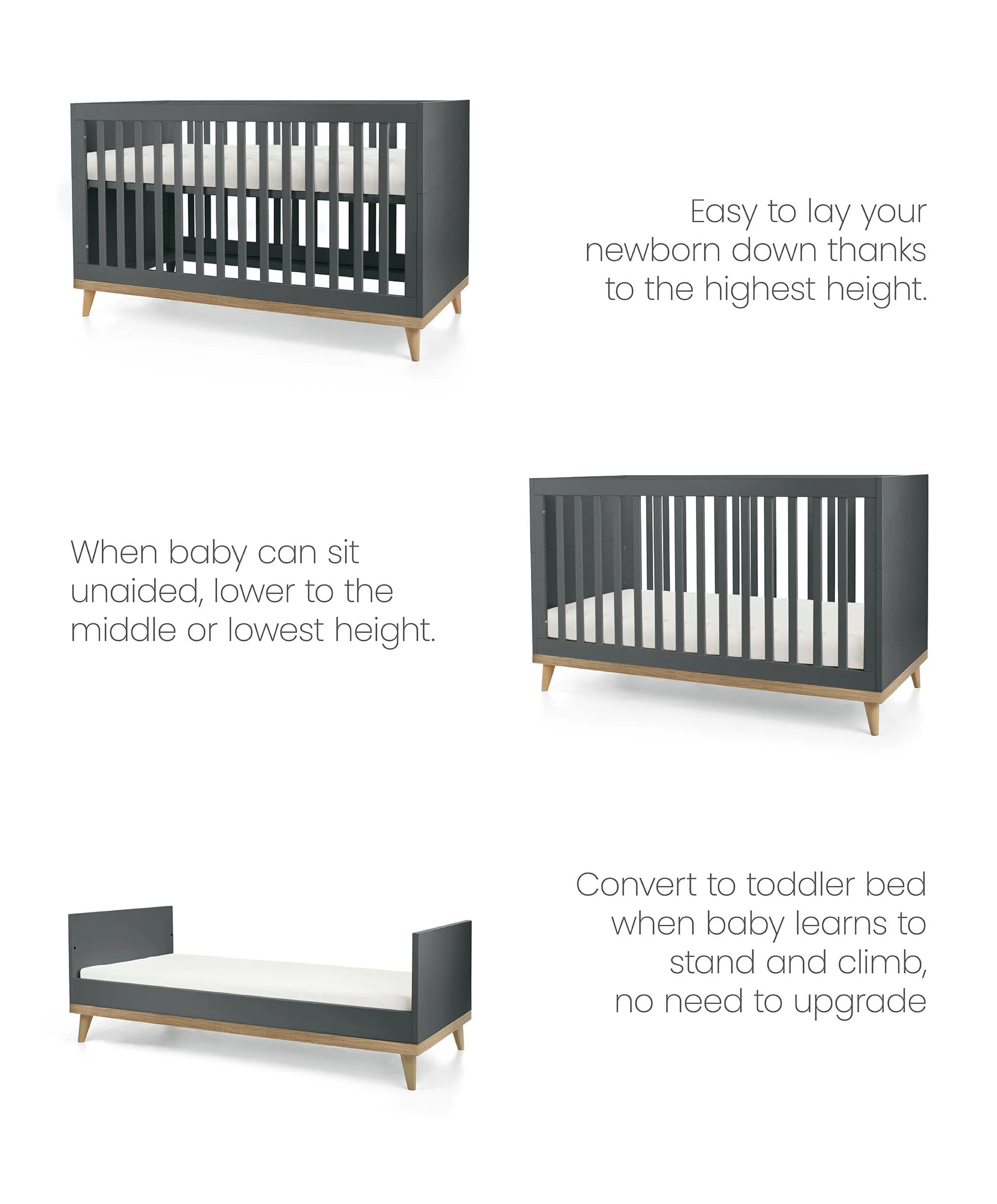 Austwick Cot Bed In Anthracite - Image 6
