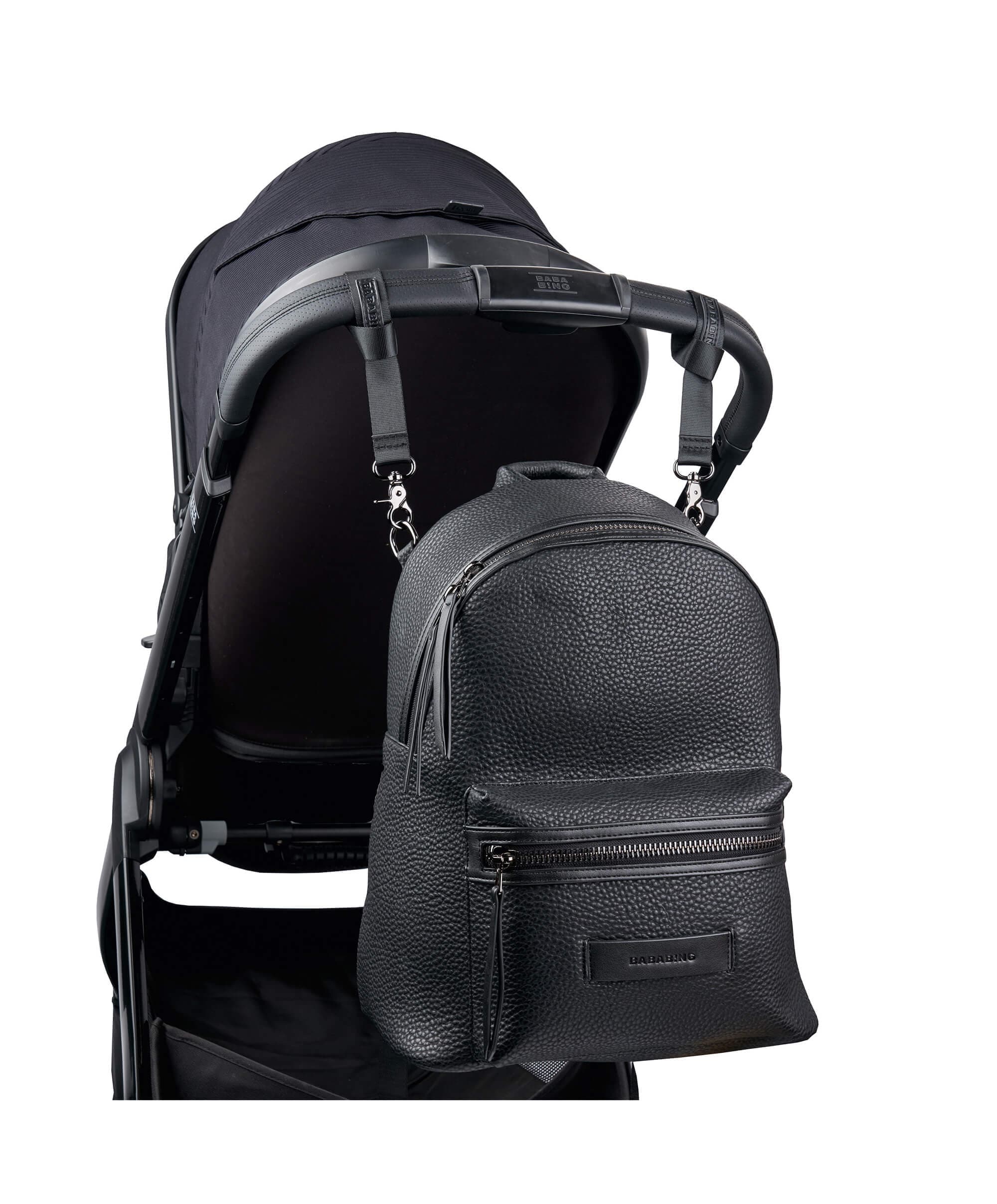 Bababing Luca Vegan Leather Changing Backpack – Black - Image 7