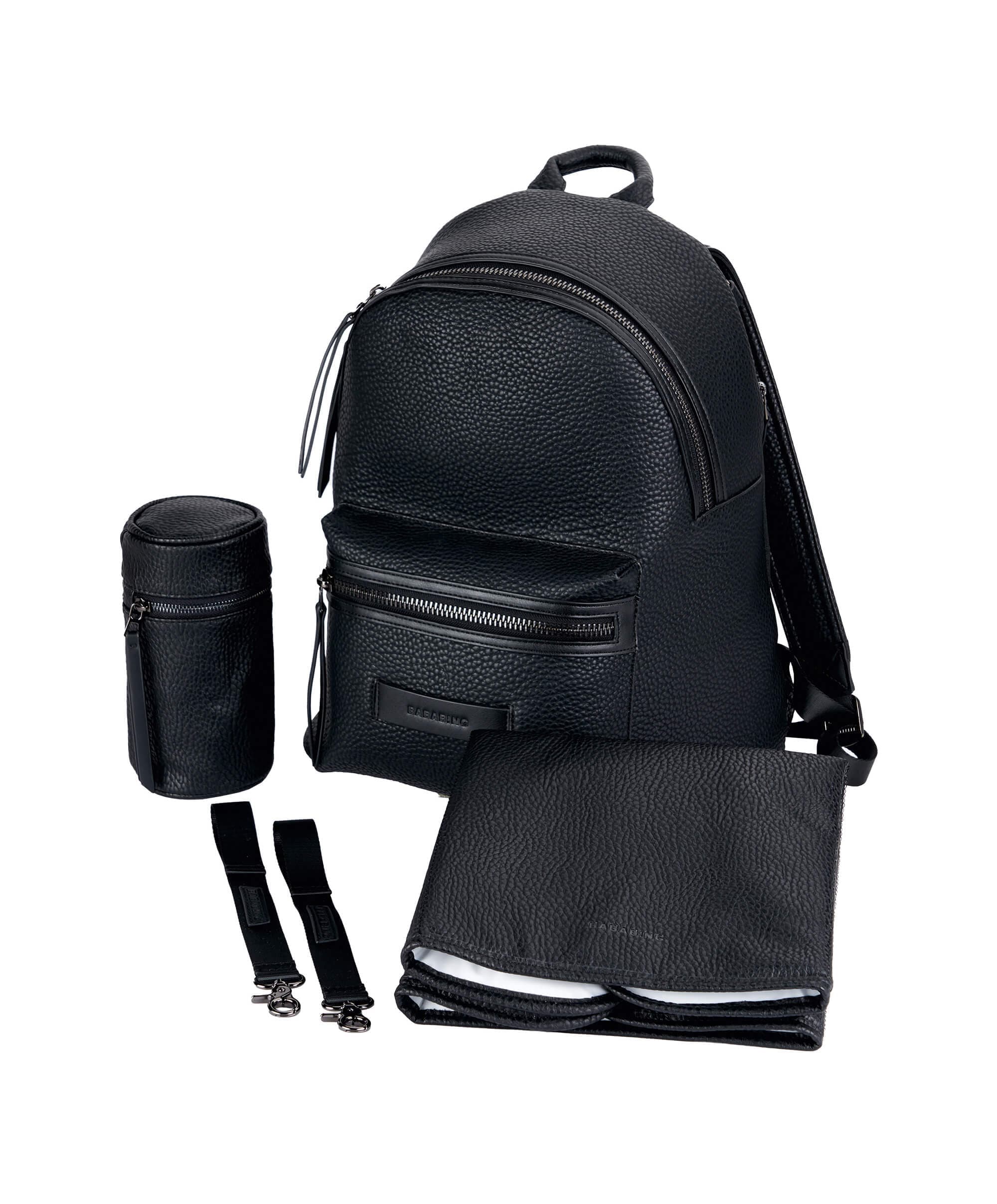 Bababing Luca Vegan Leather Changing Backpack – Black - Image 8