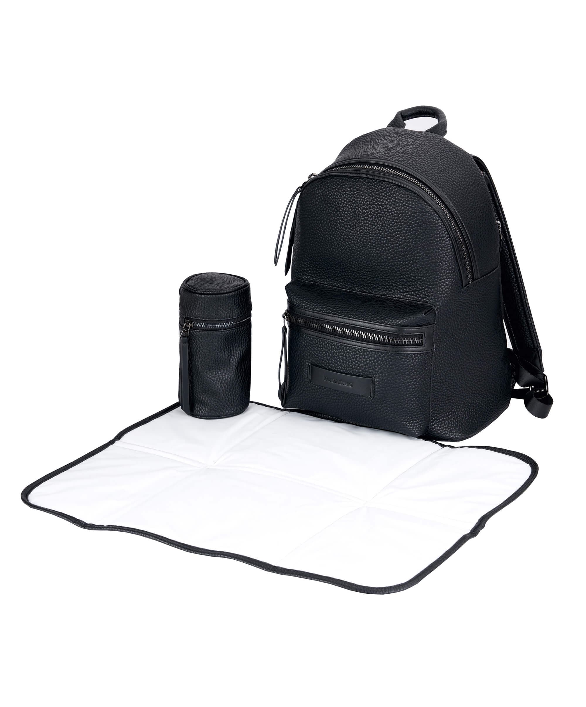 Bababing Luca Vegan Leather Changing Backpack – Black - Image 9