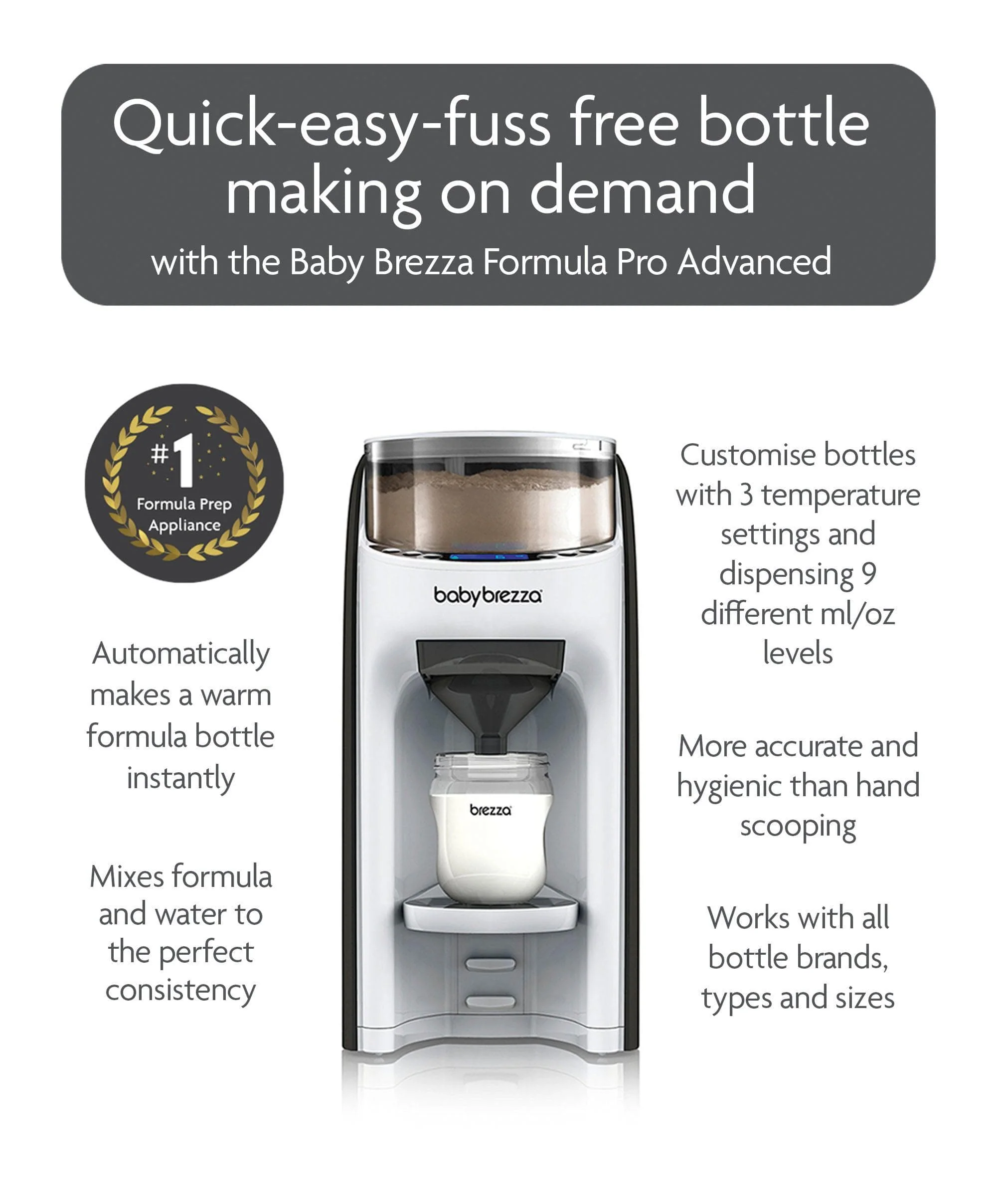 Baby Brezza Formula Pro Advanced - Black & White - Image 2