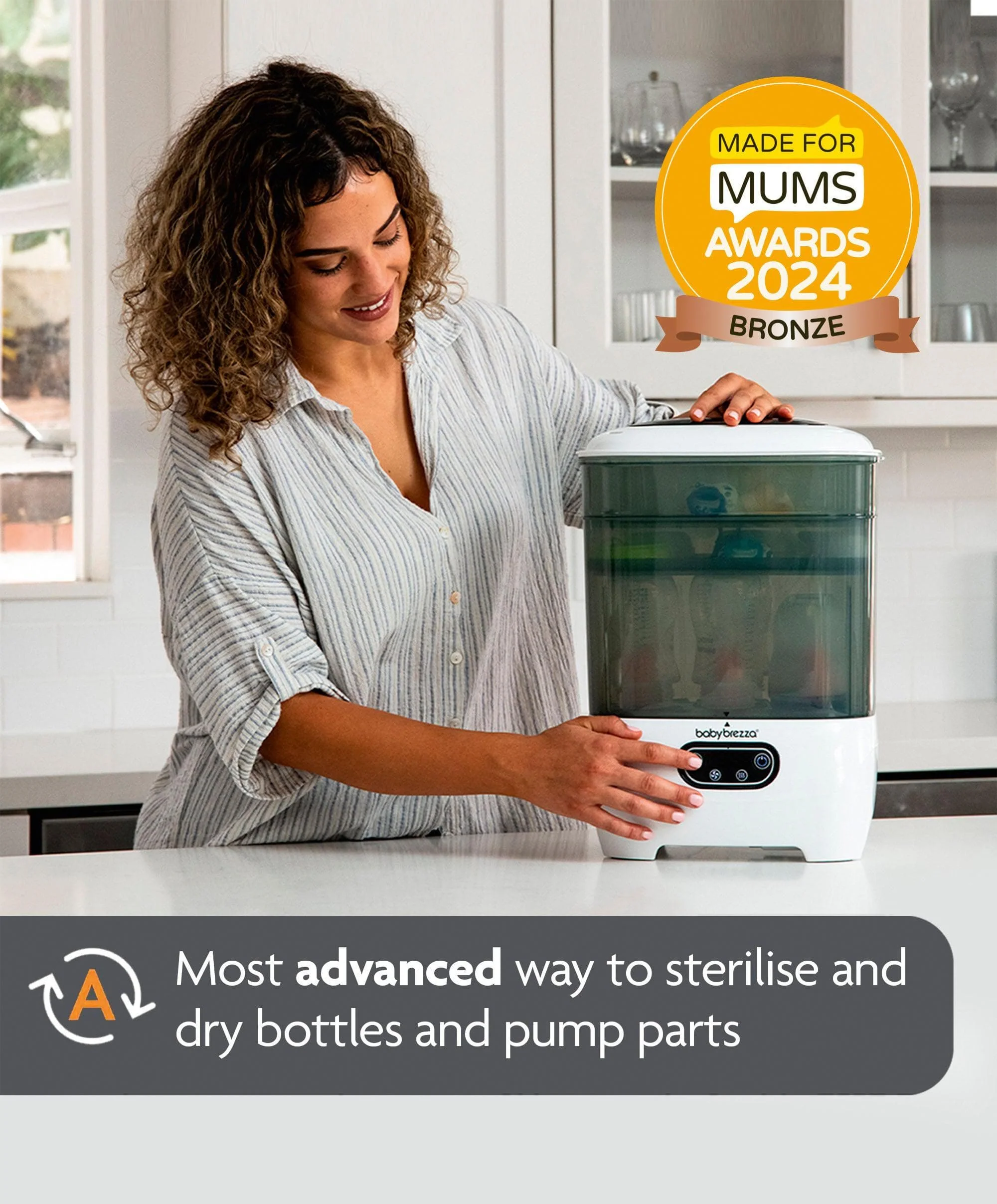 Baby Brezza Steriliser Dryer Advanced - Black & White - Image 2