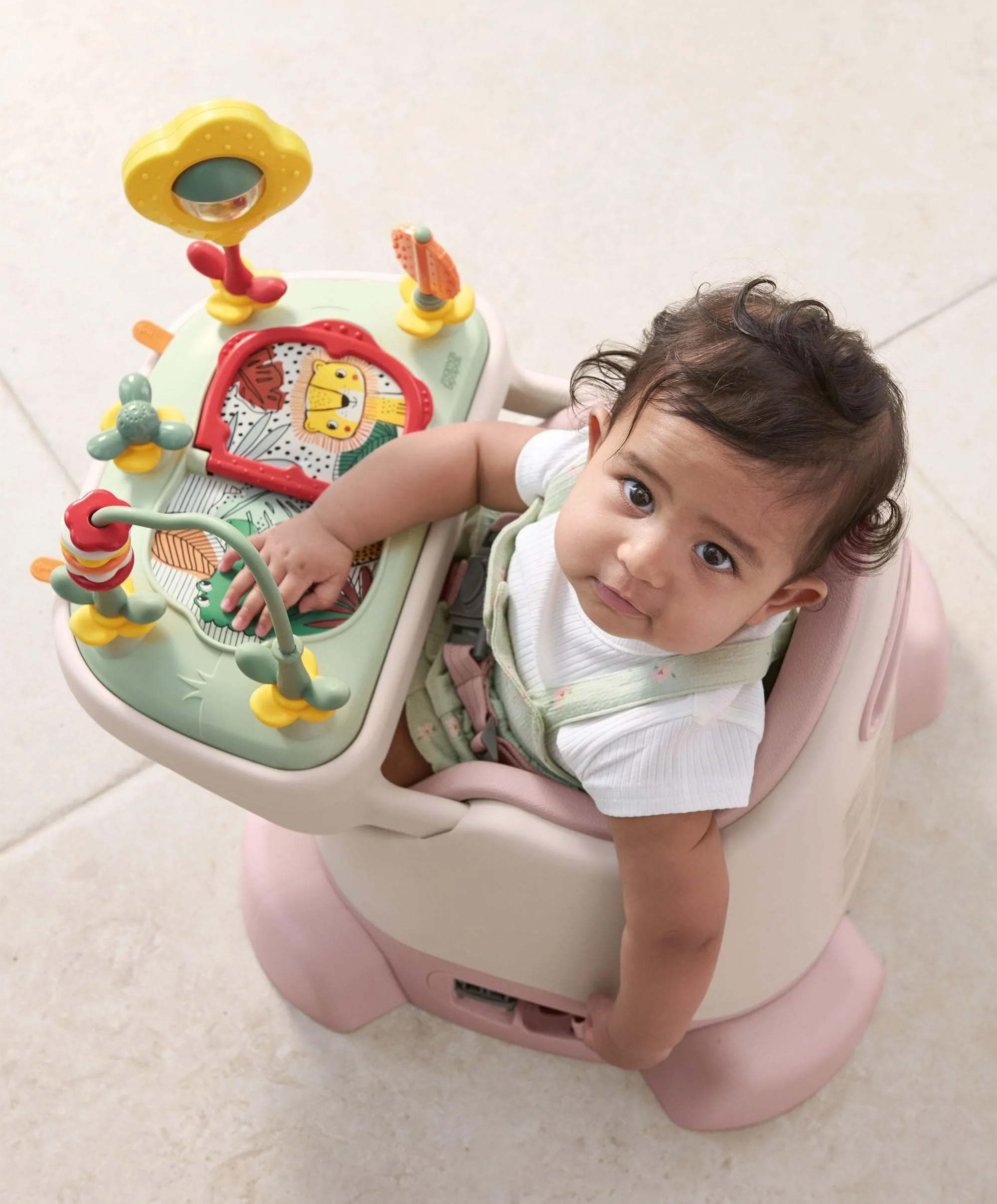 Bug 3-in-1 Floor & Booster Seat with Activity Tray - Blossom - Image 2