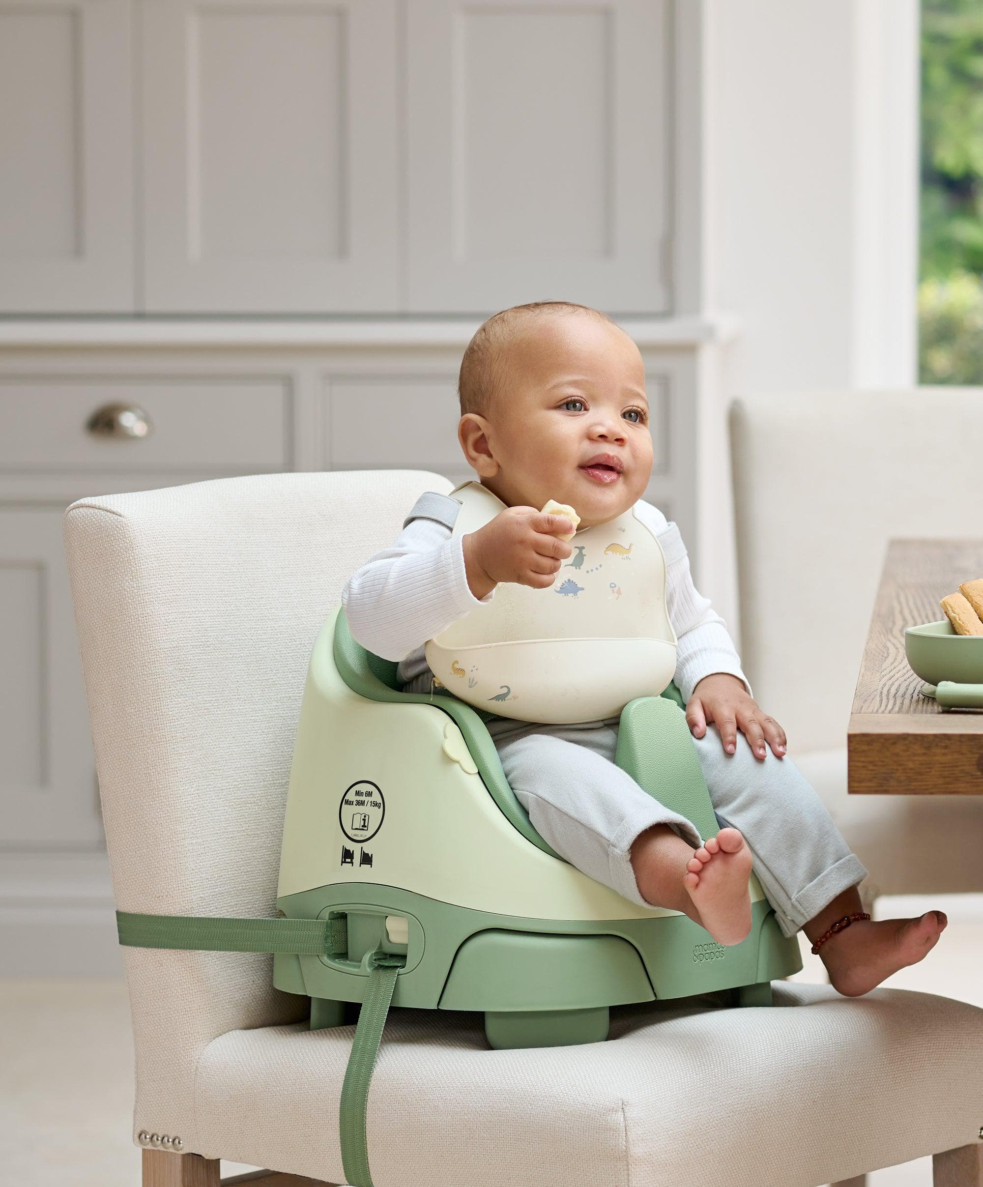 Bug 3-in-1 Floor & Booster Seat with Activity Tray - Eucalyptus