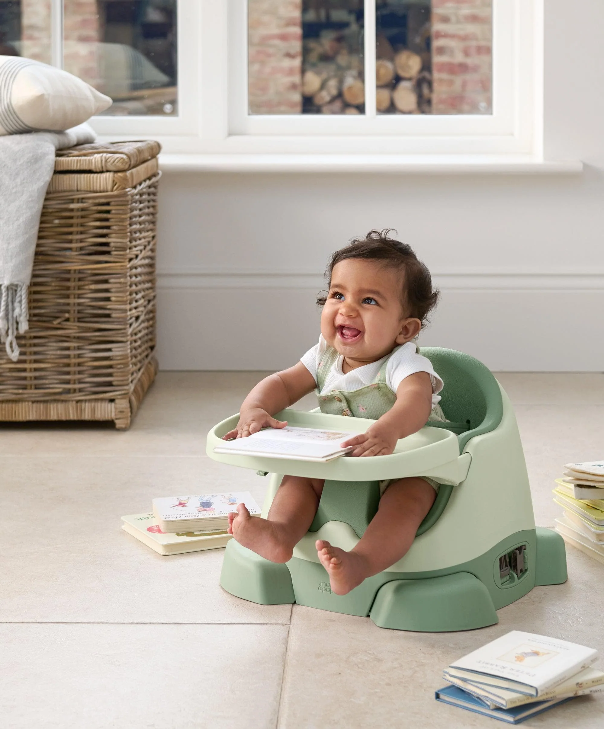 Bug 3-in-1 Floor & Booster Seat with Activity Tray - Eucalyptus - Image 3