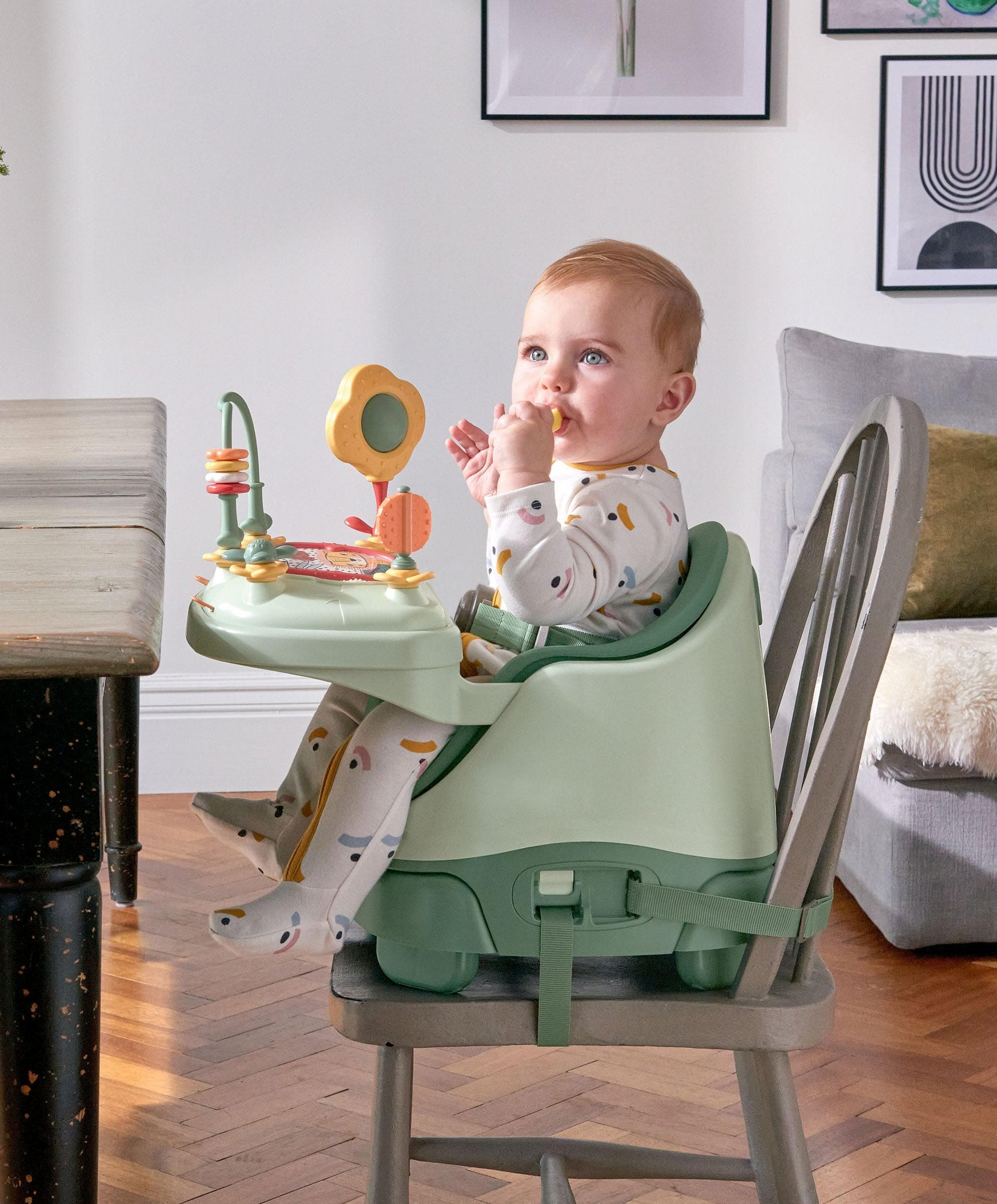 Bug 3-in-1 Floor & Booster Seat with Activity Tray - Eucalyptus - Image 5
