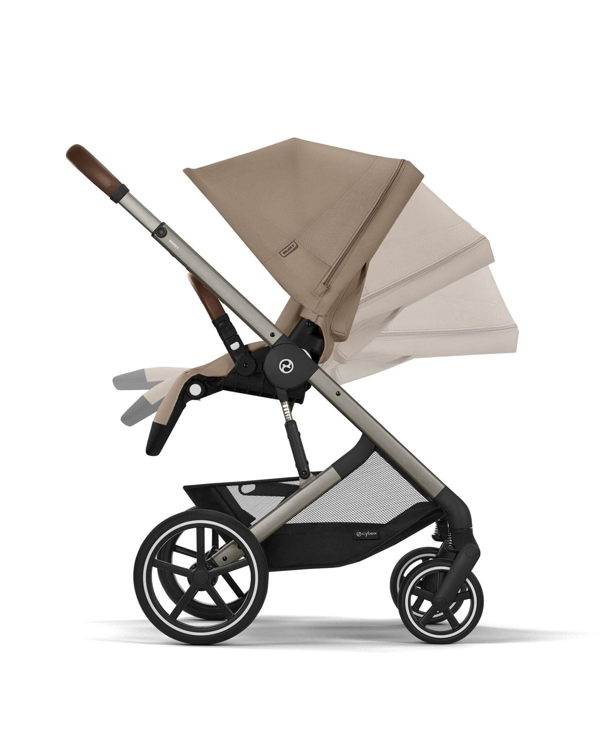 Cybex Balios Pushchair Bundle with Cybex  Aton B2 i-Size Car Seat (6 Pieces) - Almond Beige - Image 5