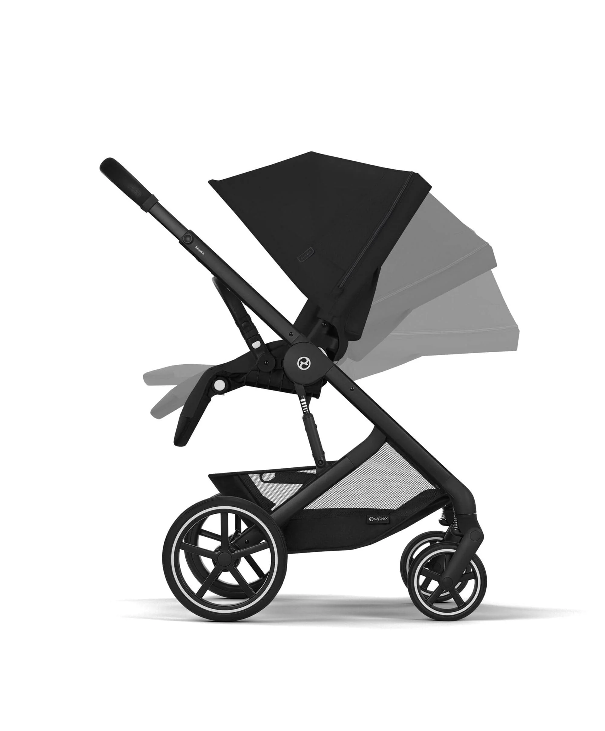 Cybex Balios Pushchair Bundle with Cybex  Aton B2 i-Size Car Seat & Base (6 Pieces) - Moon Black - Image 4