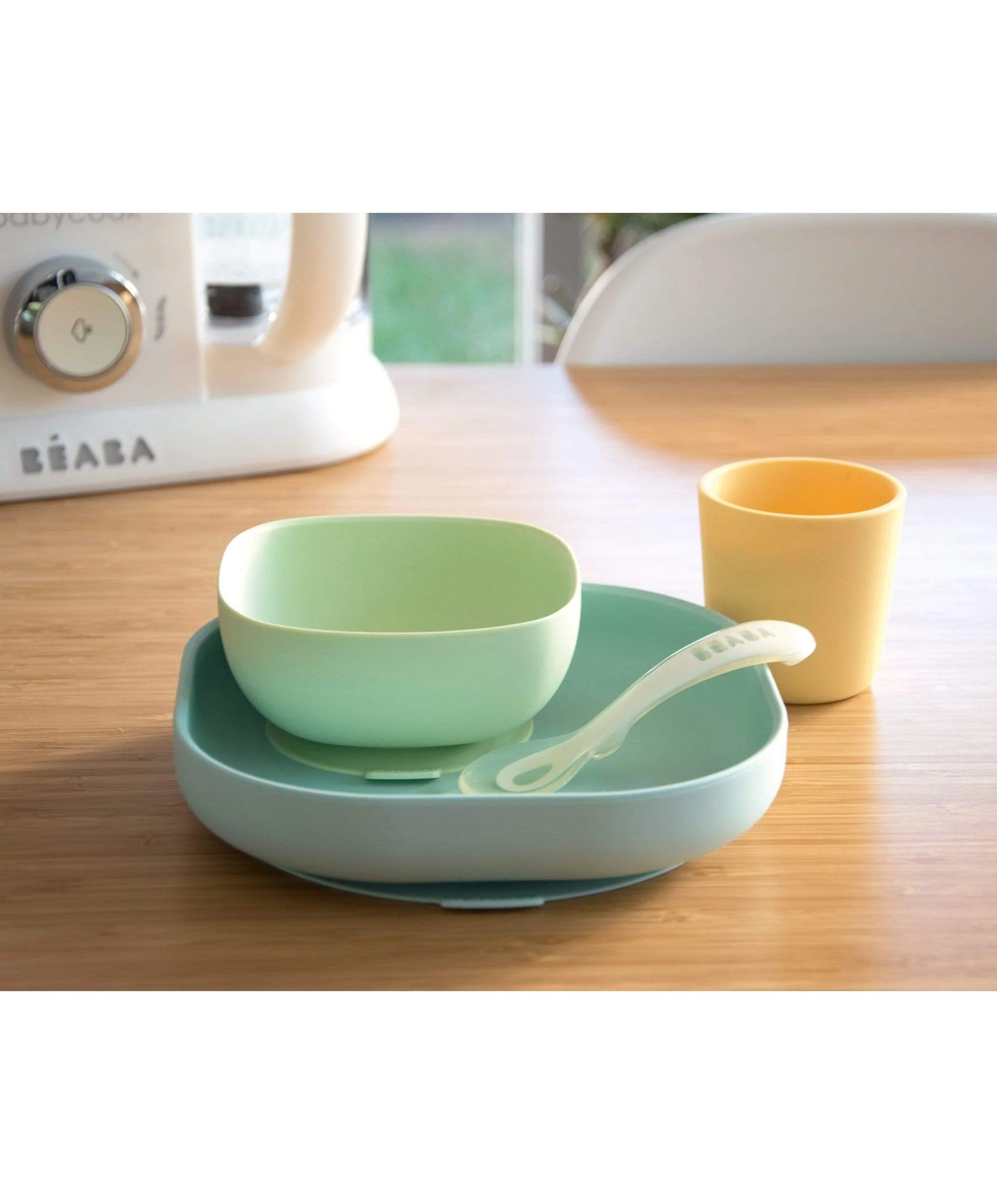 Béaba 4 Piece Silicone Meal Set - Blue - Image 2