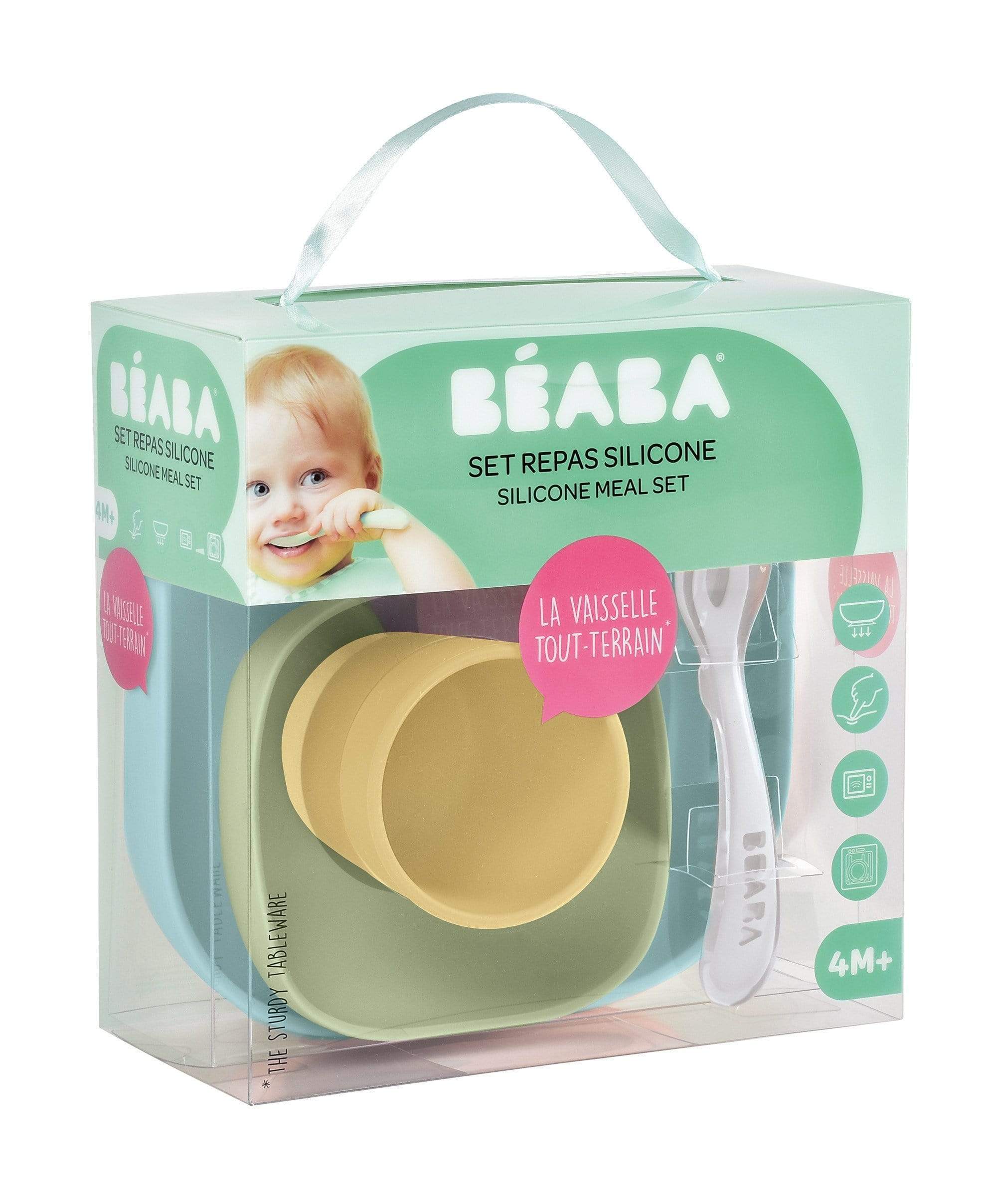 Béaba 4 Piece Silicone Meal Set - Blue - Image 6