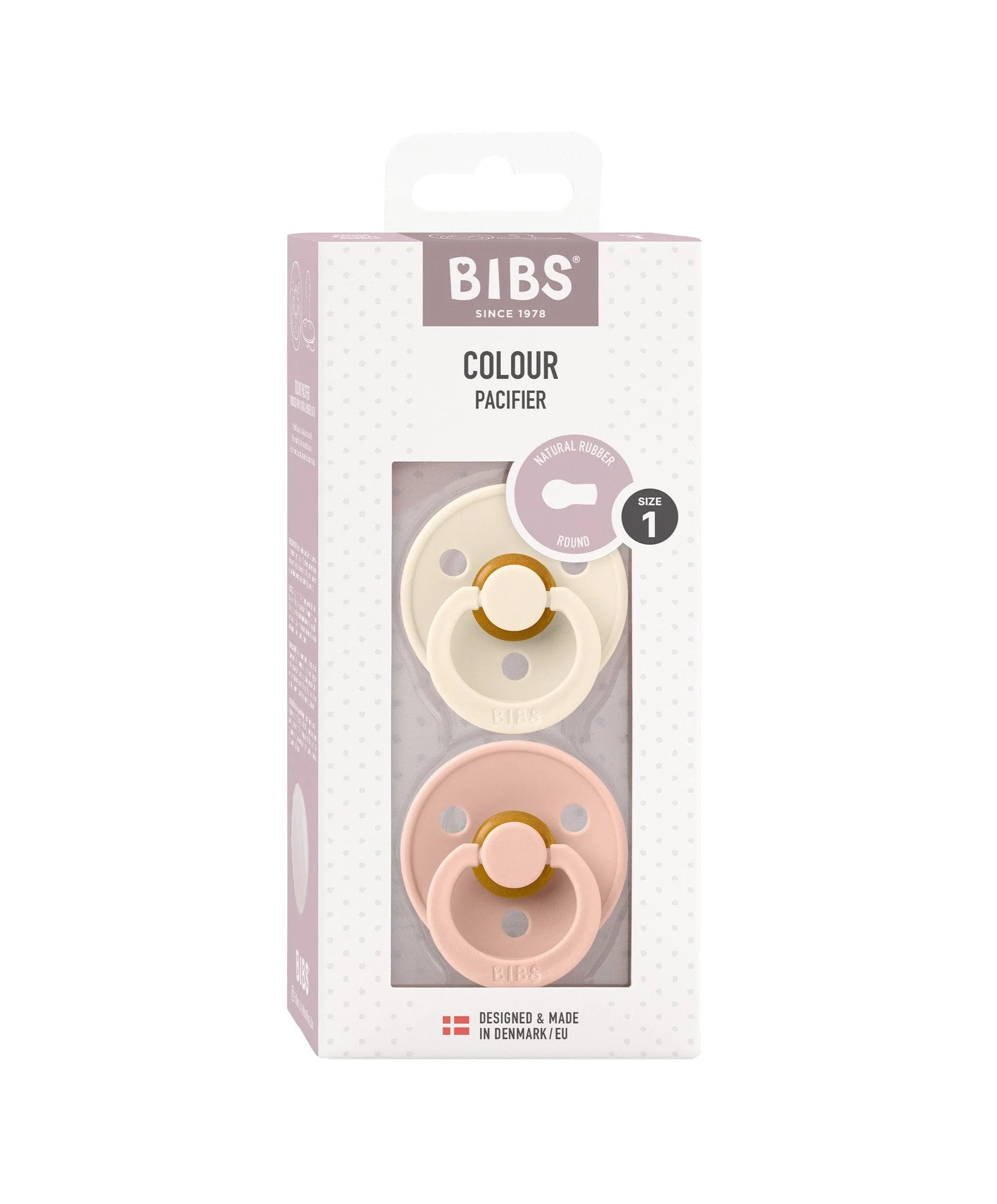 BIBS Colour Dummies (2 Pack) Size 1 - Ivory/Blush - Image 2