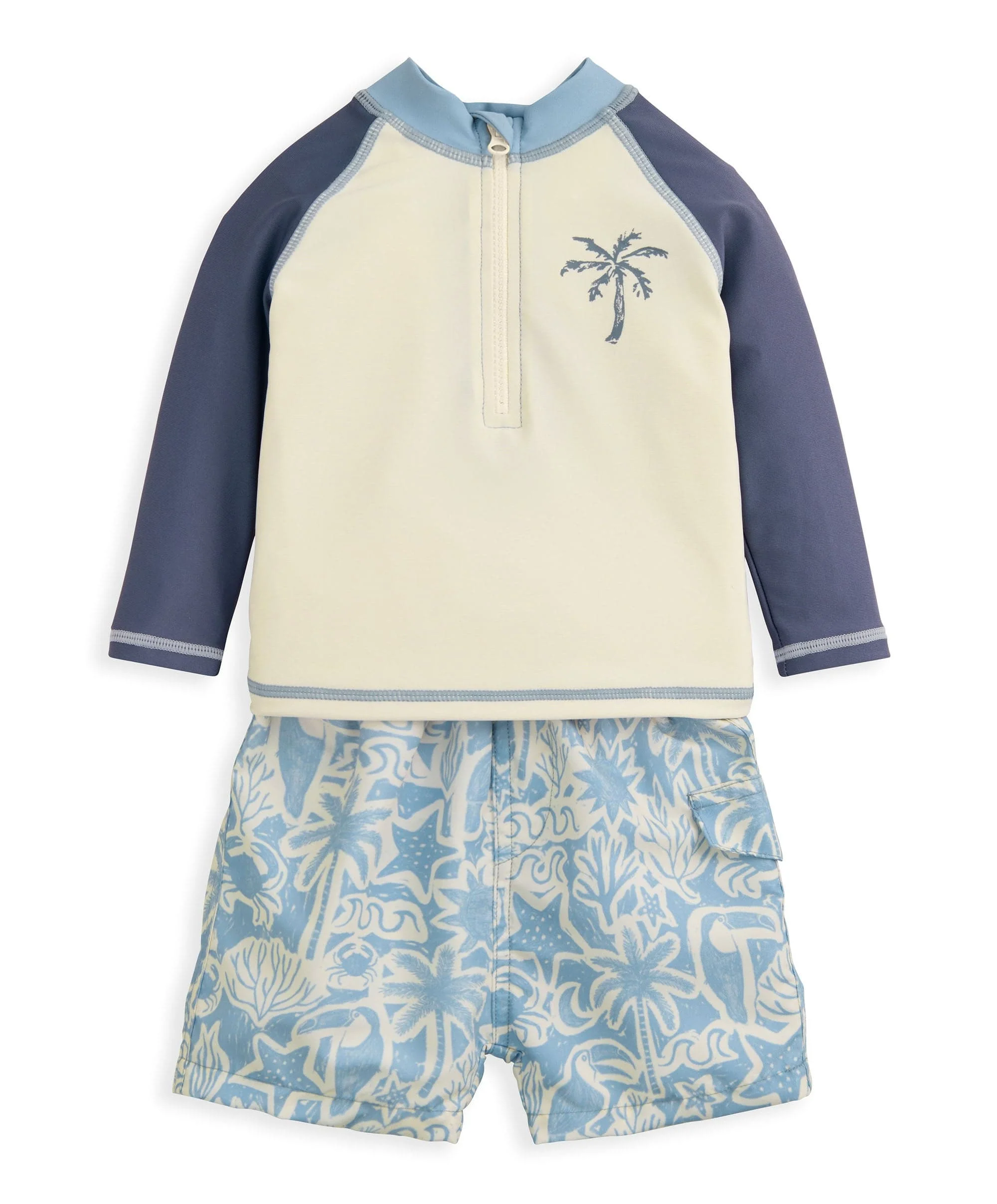 Board Shorts & Long-sleeved Top Outfit Set - Image 4