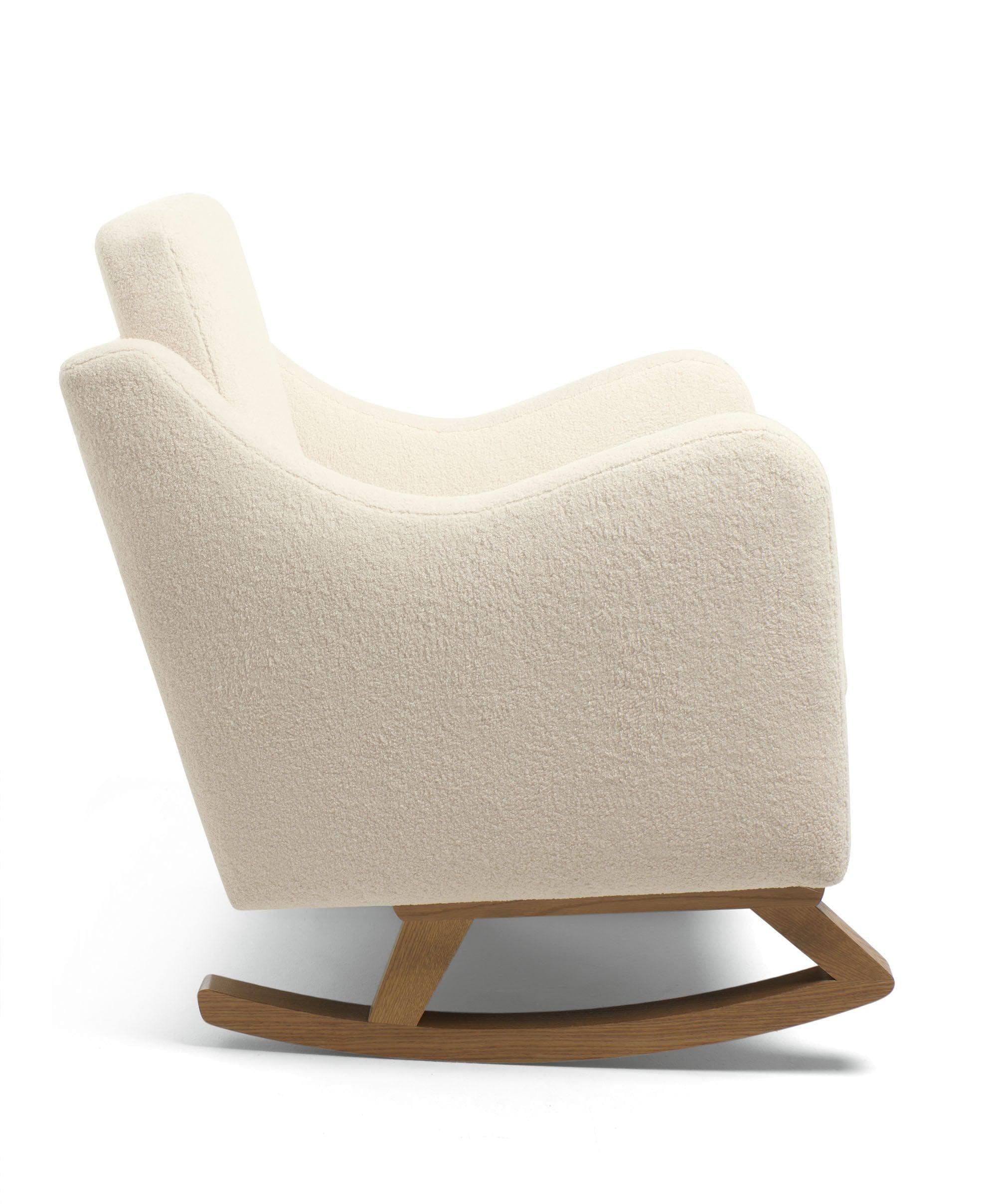 Bowdon Nursing Chair & Footstool Set - Off White Boucle - Image 6