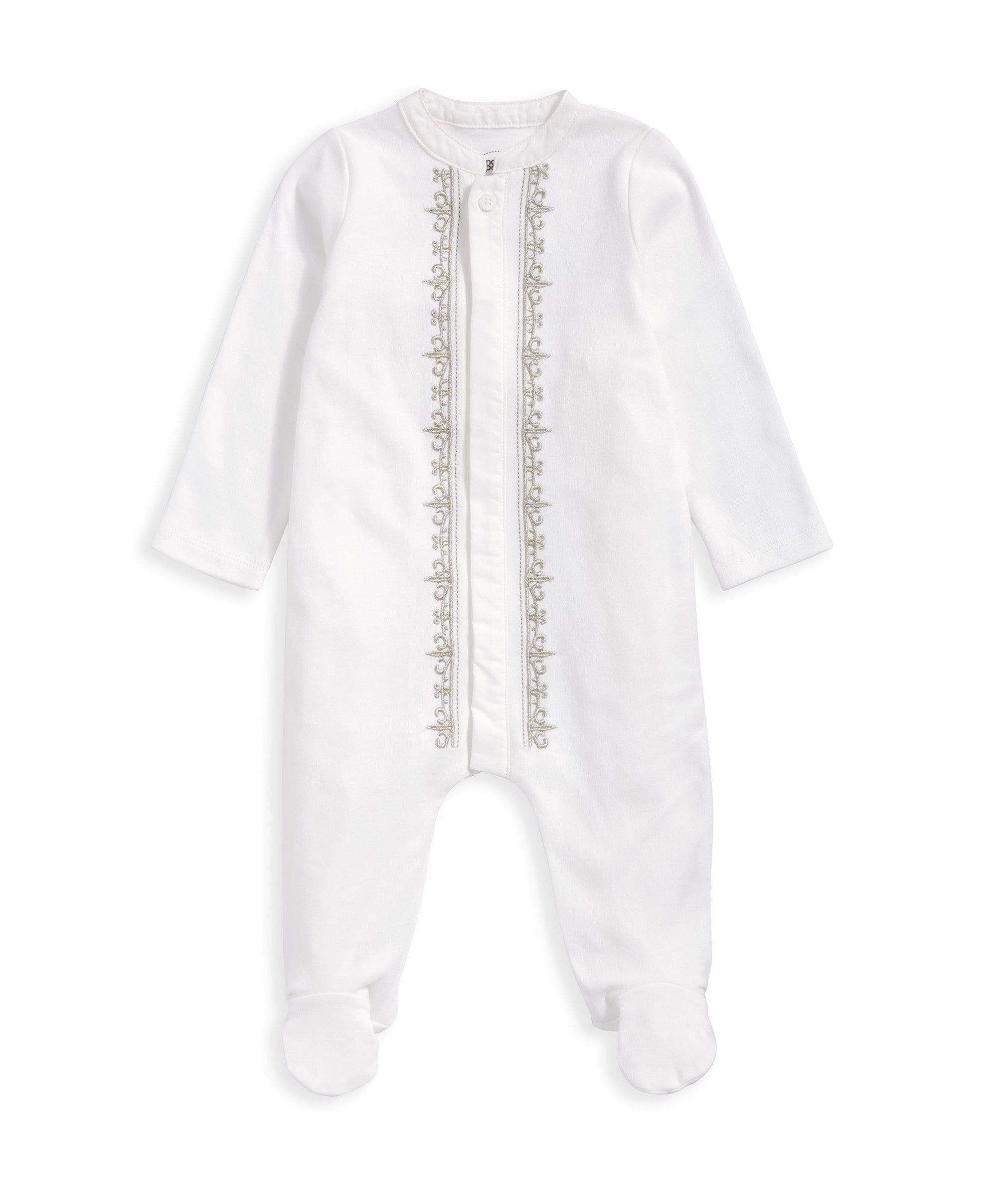 Embroidered Sleepsuit - White - Image 3