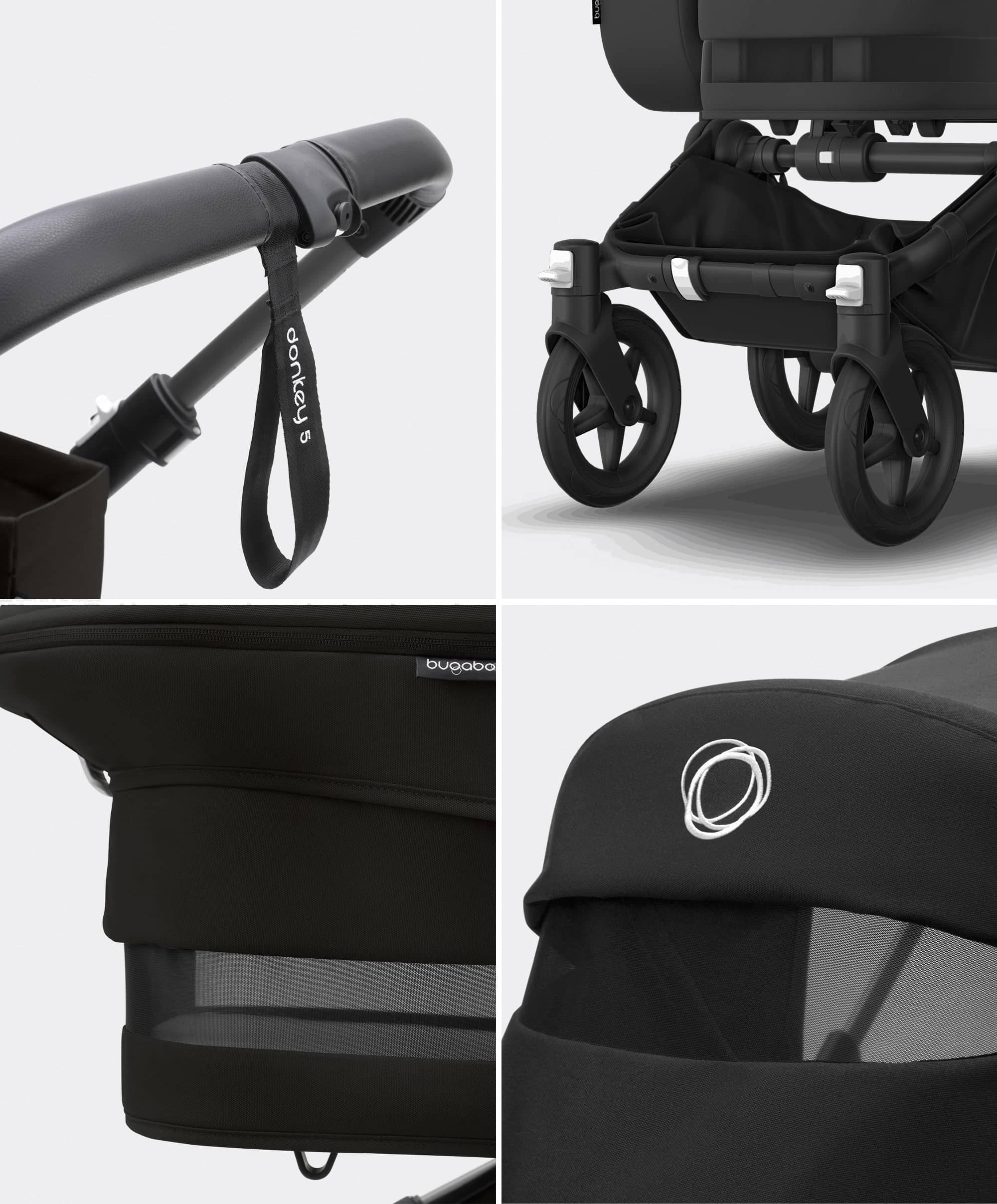 Bugaboo Donkey 5 Mono Complete Pushchair & Carrycot - Midnight Black - Image 4