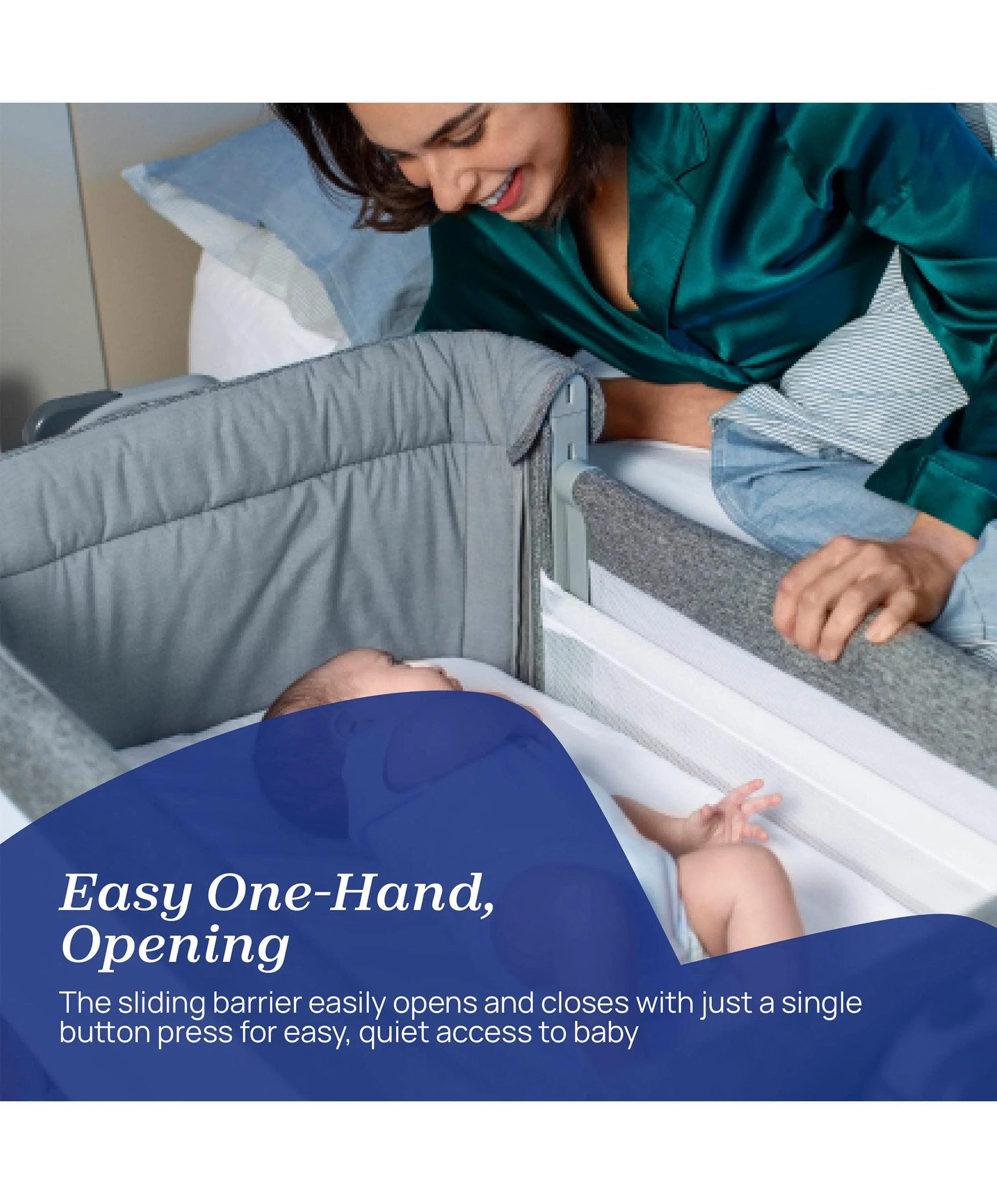 Chicco Next2Me Magic Evo Bedside Crib – Dark Grey - Image 4