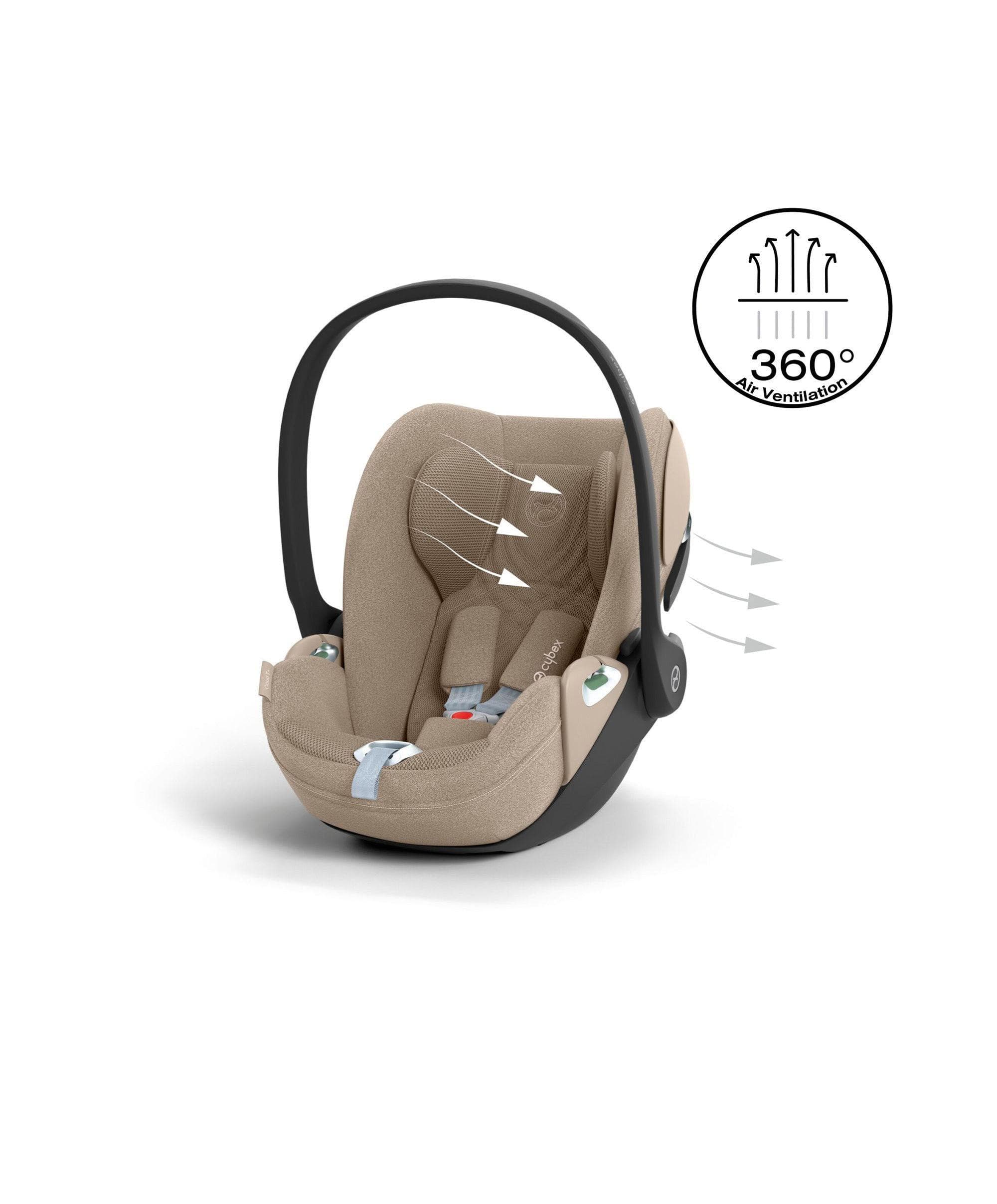 Cybex Cloud T i-Size Plus Rotating Baby Car Seat - Cozy Beige - Image 7