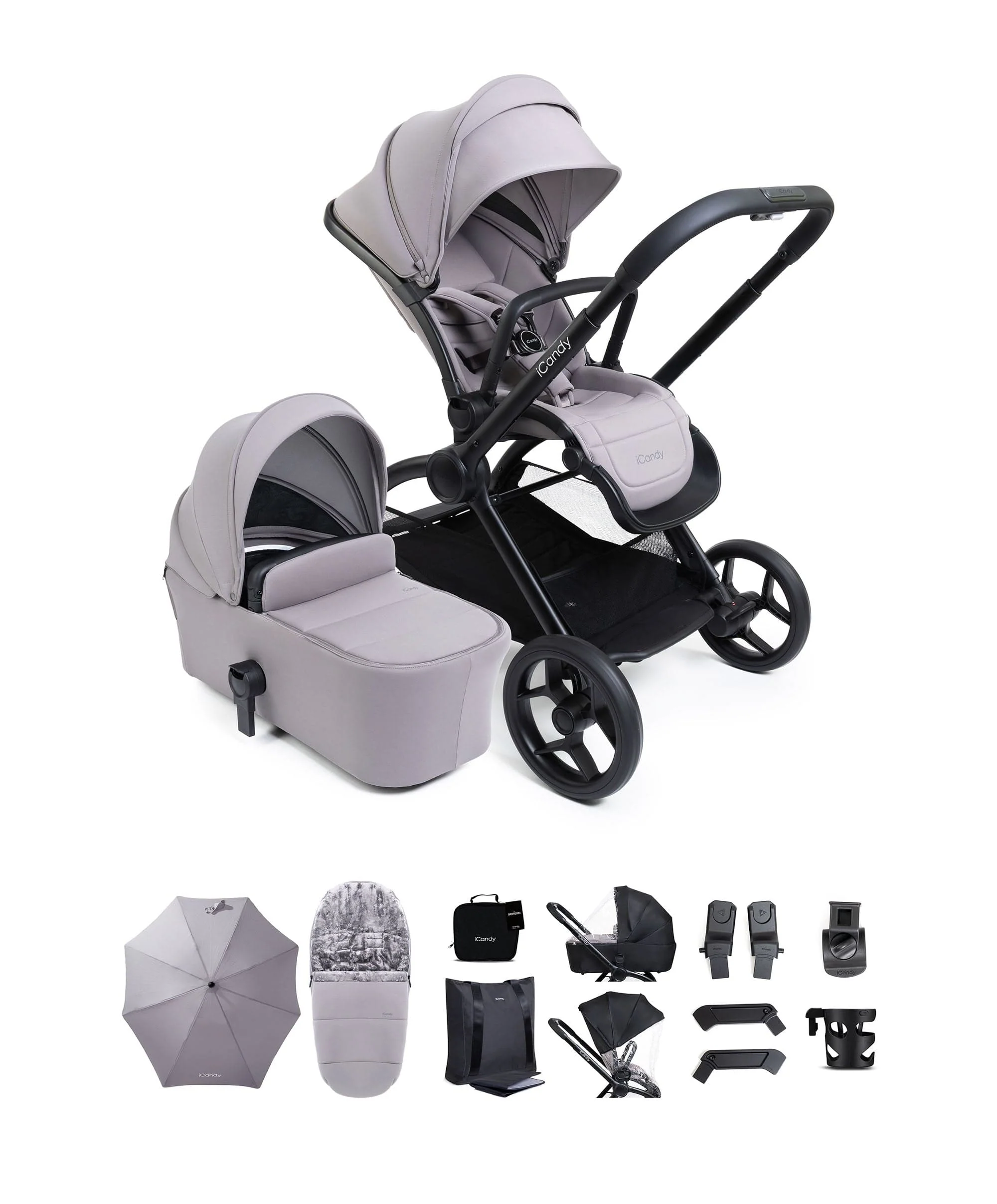 iCandy Core 2 Pushchair & Carrycot Bundle - Storm Grey