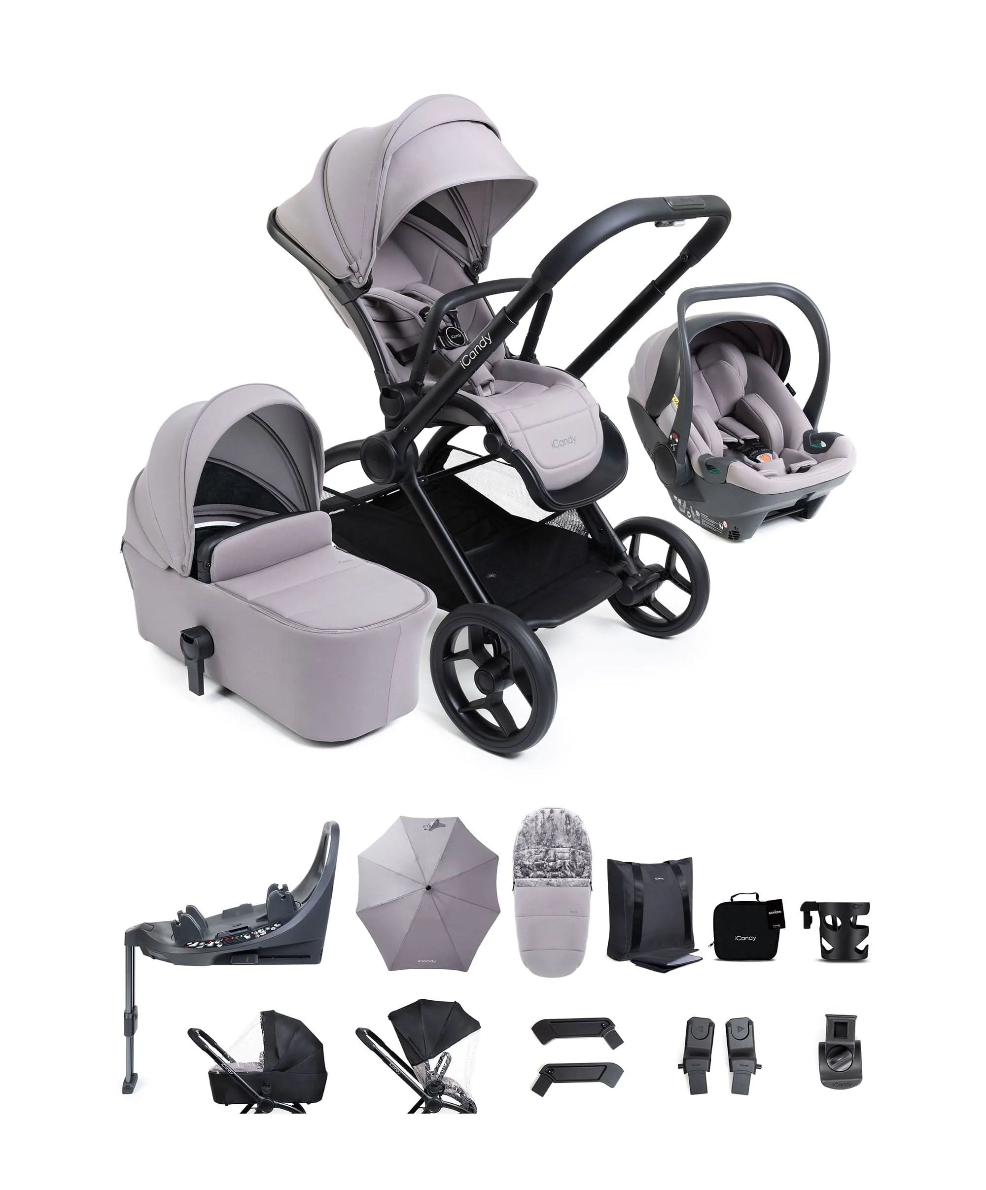 iCandy Core 2 Complete Travel Bundle with Cocoon 360 - Storm Grey