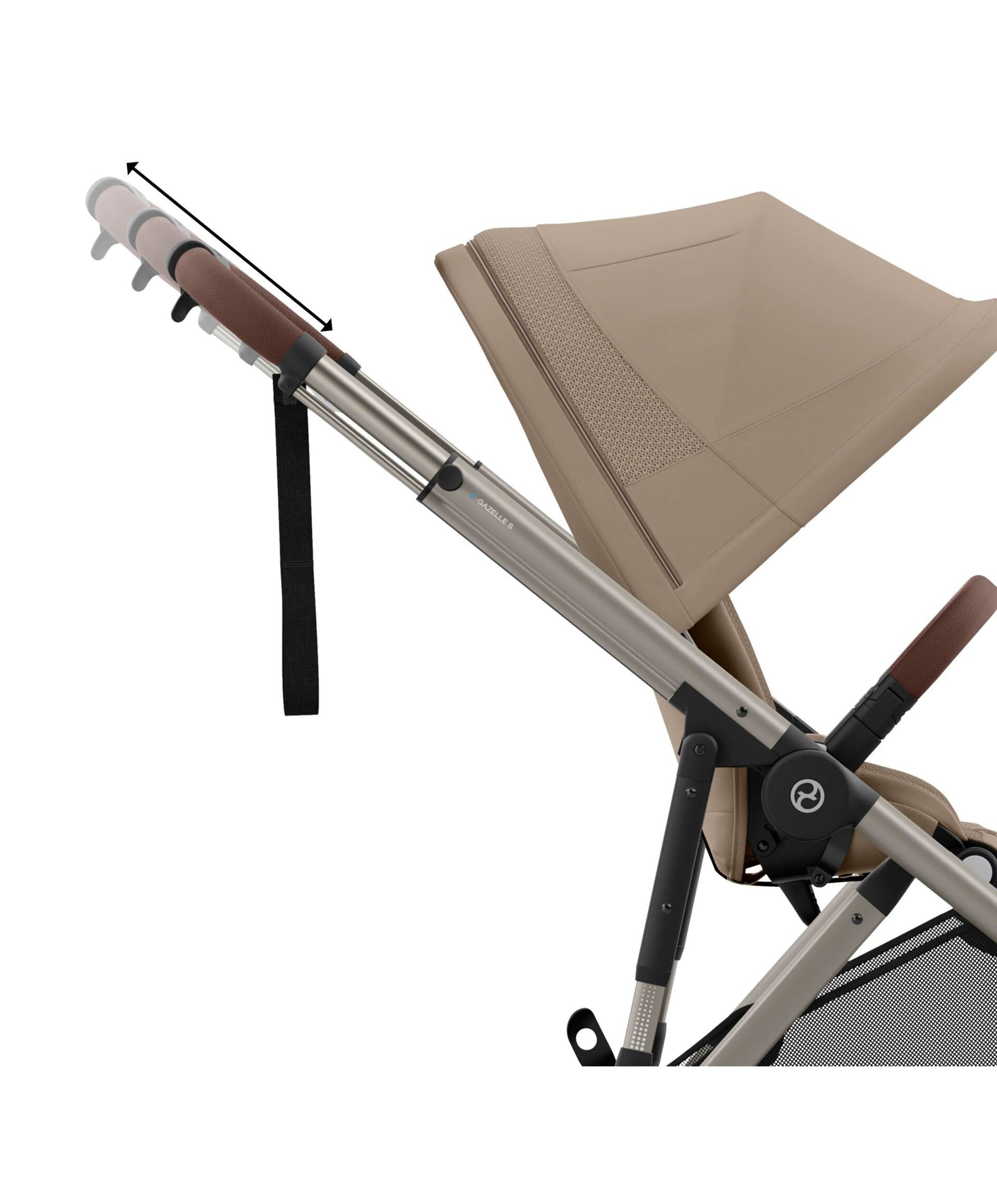 Cybex e-Gazelle S Electric Single to Double Pushchair Bundle with Cybex Cloud T+ i-Size Rotating Car Seat (7 Pieces) - Almond Beige - Image 11