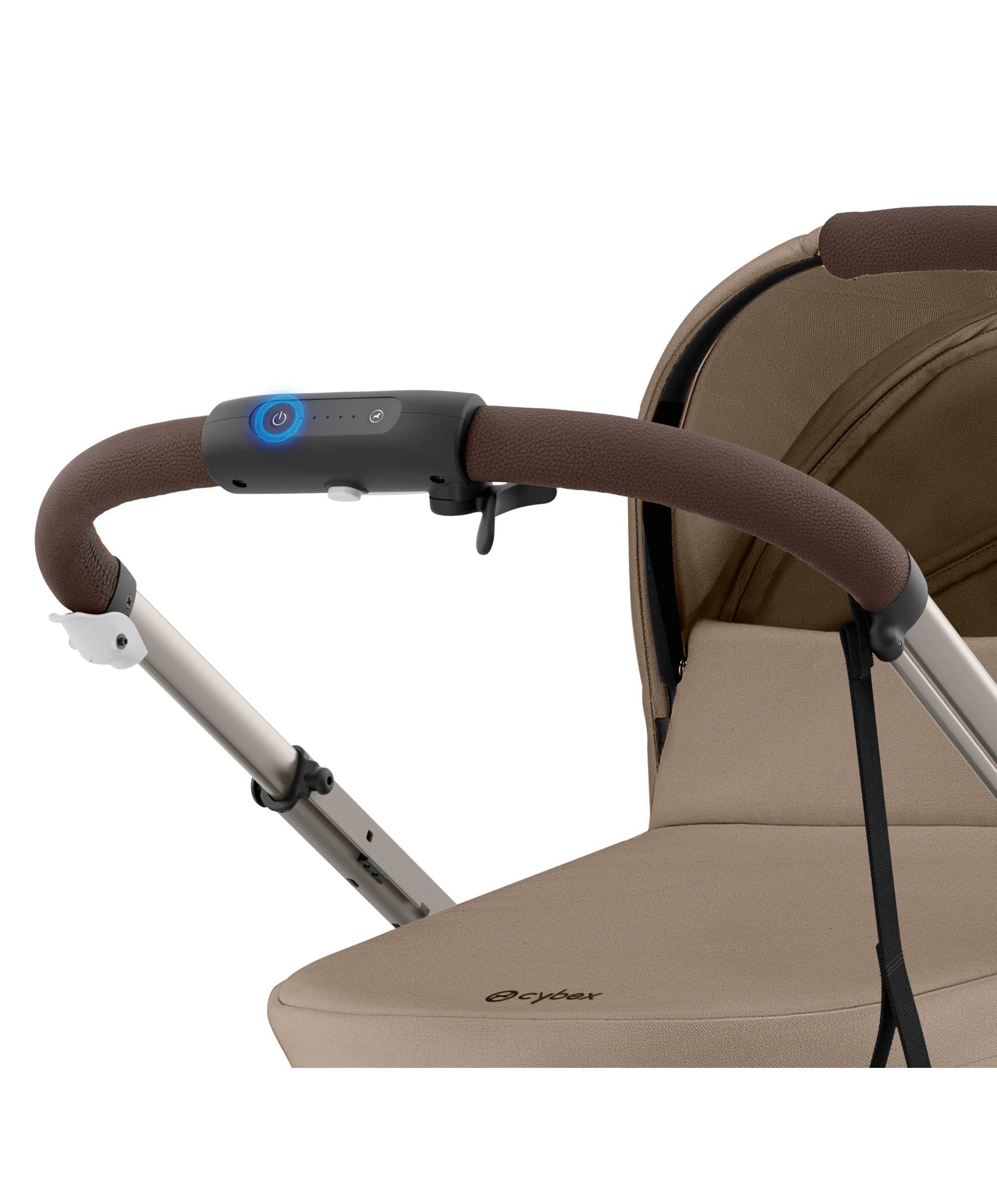 Cybex e-Gazelle S Electric Single to Double Pushchair Bundle with Cybex Cloud T+ i-Size Rotating Car Seat (7 Pieces) - Almond Beige - Image 10