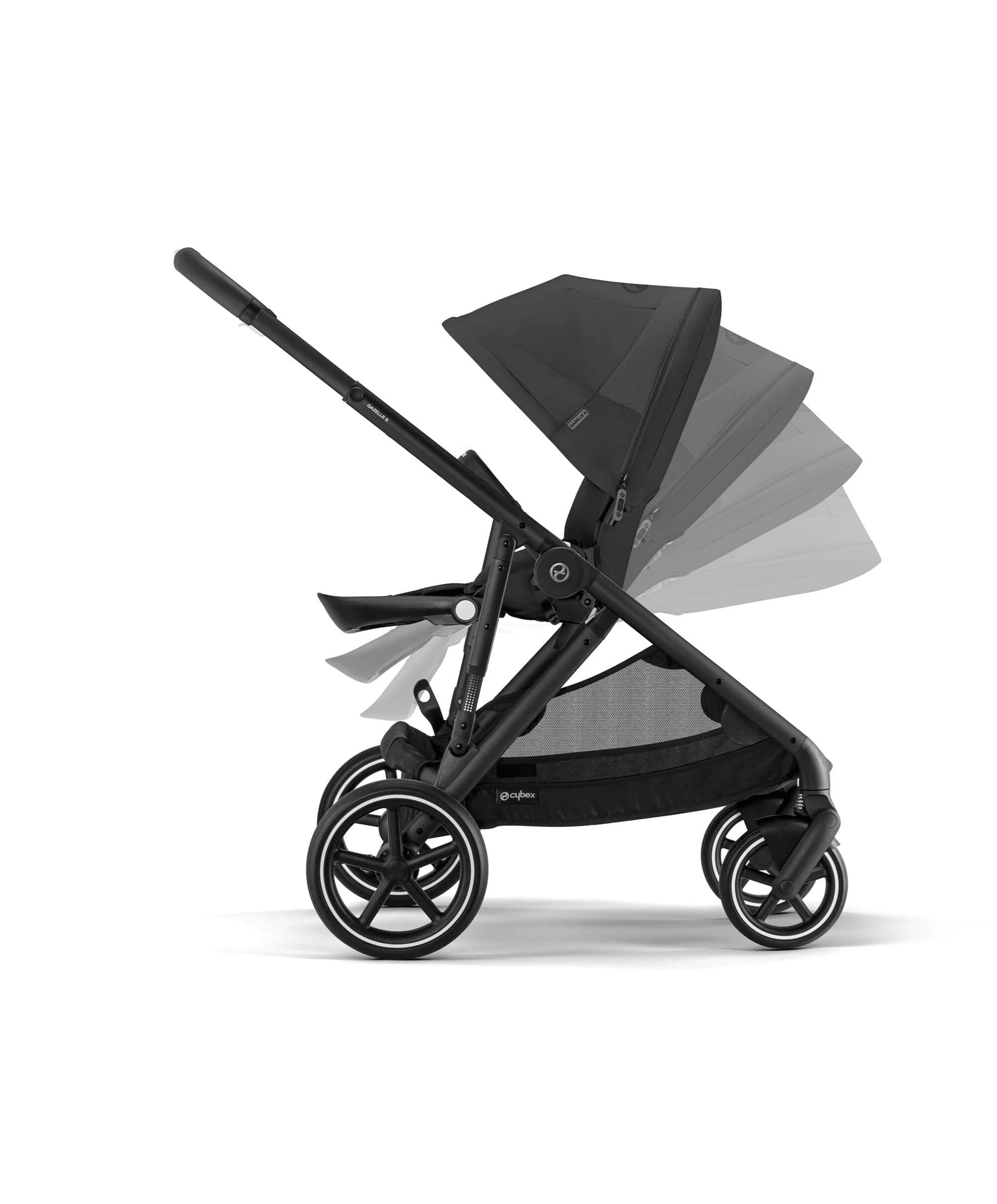 Cybex Gazelle S Pushchair Bundle with Cybex Cloud T i-Size Rotating Baby Car Seat (7 Pieces) - Moon Black - Image 4
